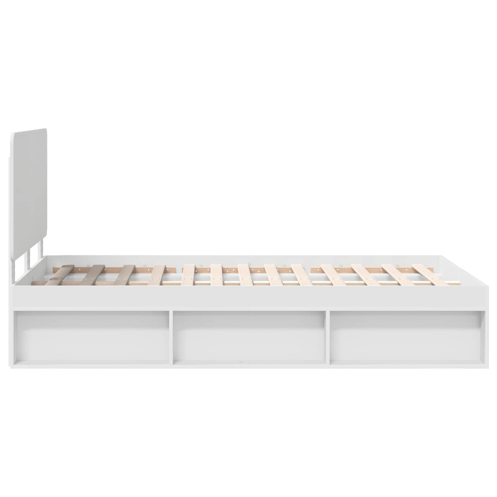 vidaXL Ramka łóżka Z zagłówkiem Biały 120 x 190 cm Lite drewno sosnowe