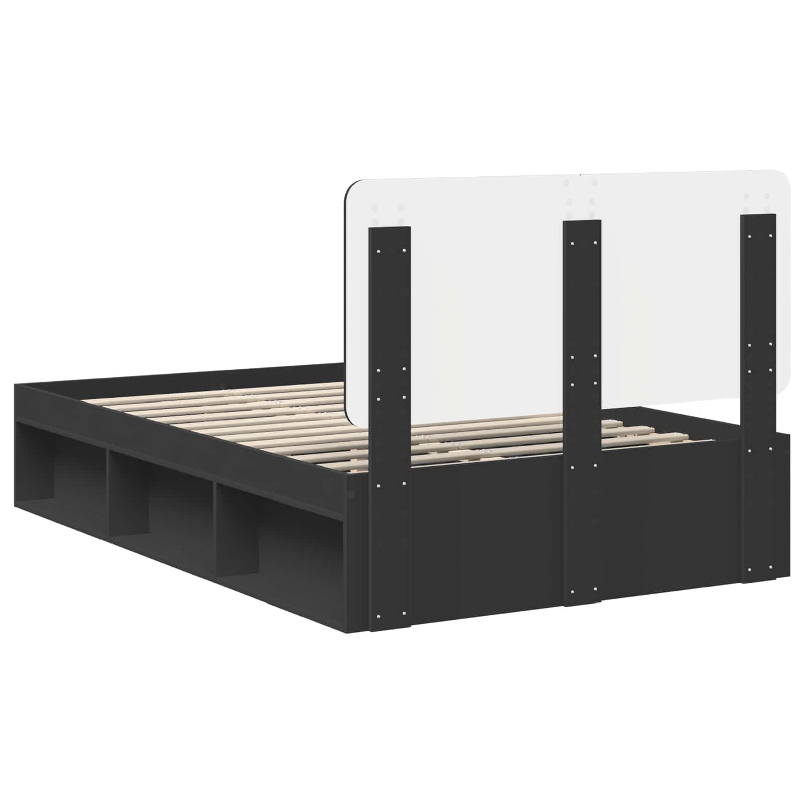 vidaXL Ramka łóżka Czarny 120 x 190 cm Lite drewno sosnowe