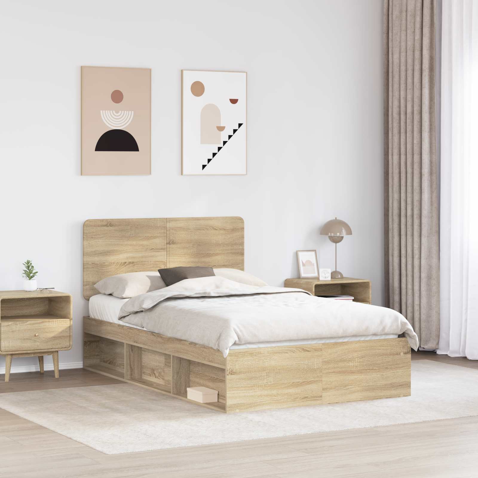 vidaXL Ramka łóżka Sonoma 120 x 190 cm Lite drewno sosnowe