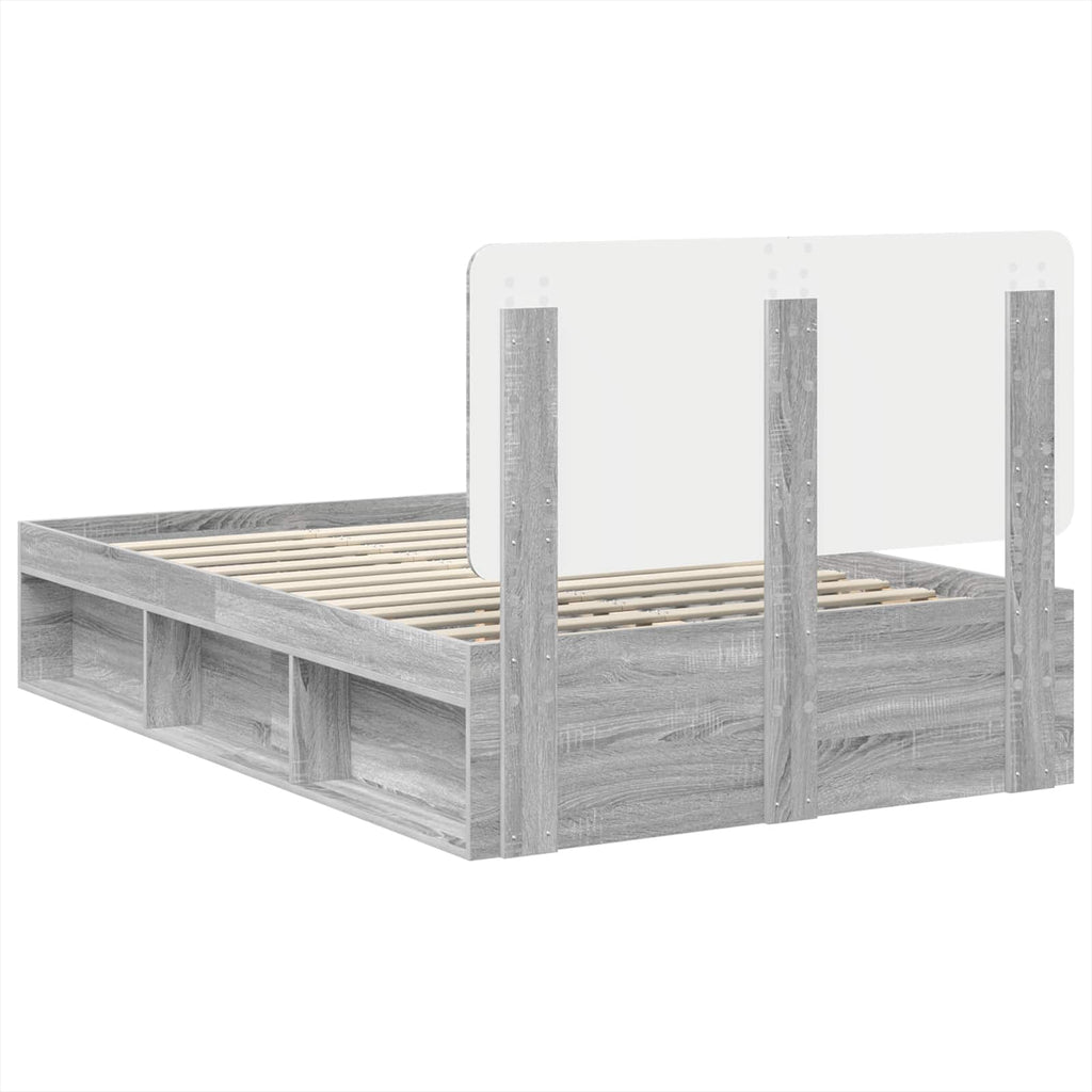 vidaXL Ramka łóżka Szary Sonoma 120 x 190 cm Lite drewno sosnowe