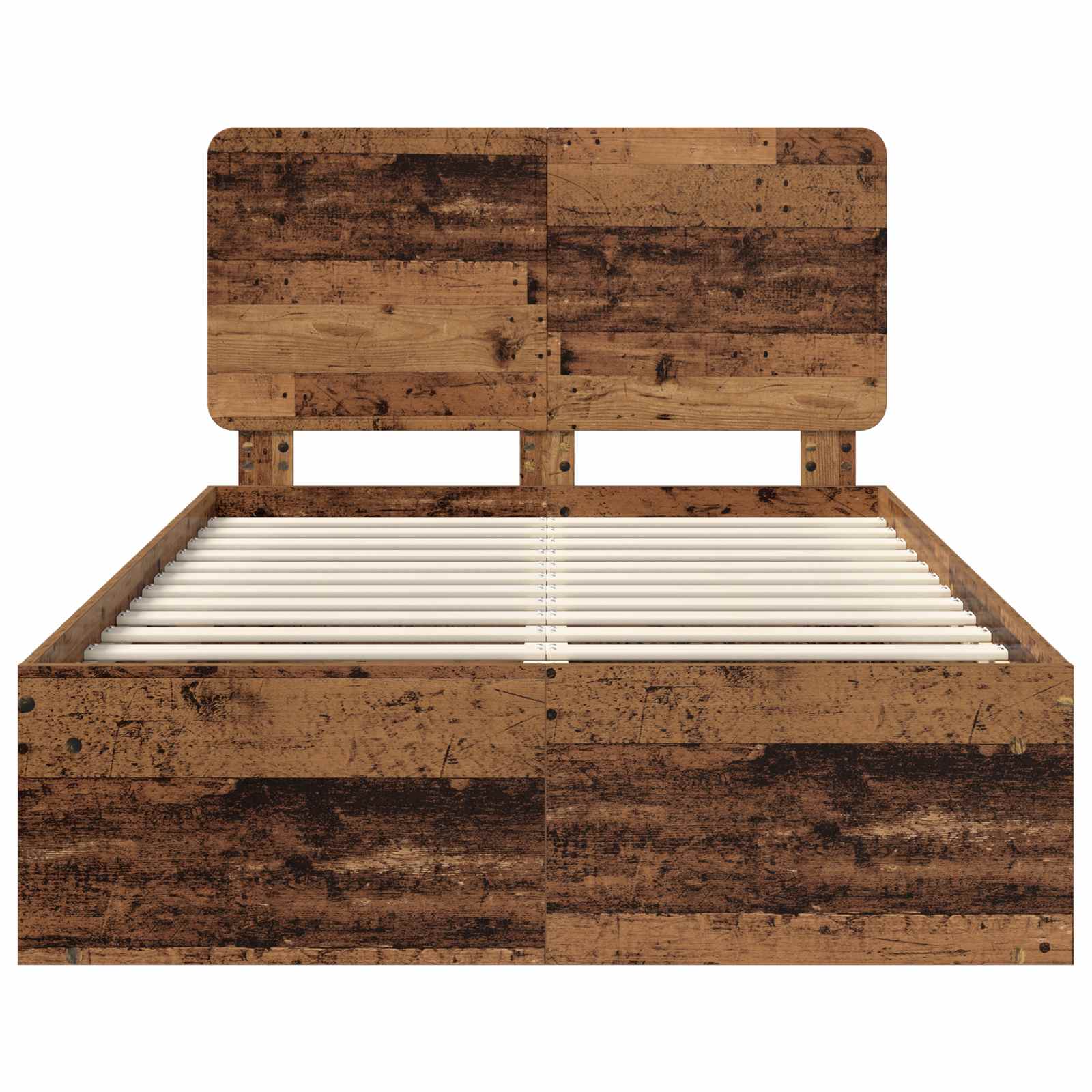 vidaXL Ramka łóżka Stare drewno 120 x 190 cm Lite drewno sosnowe