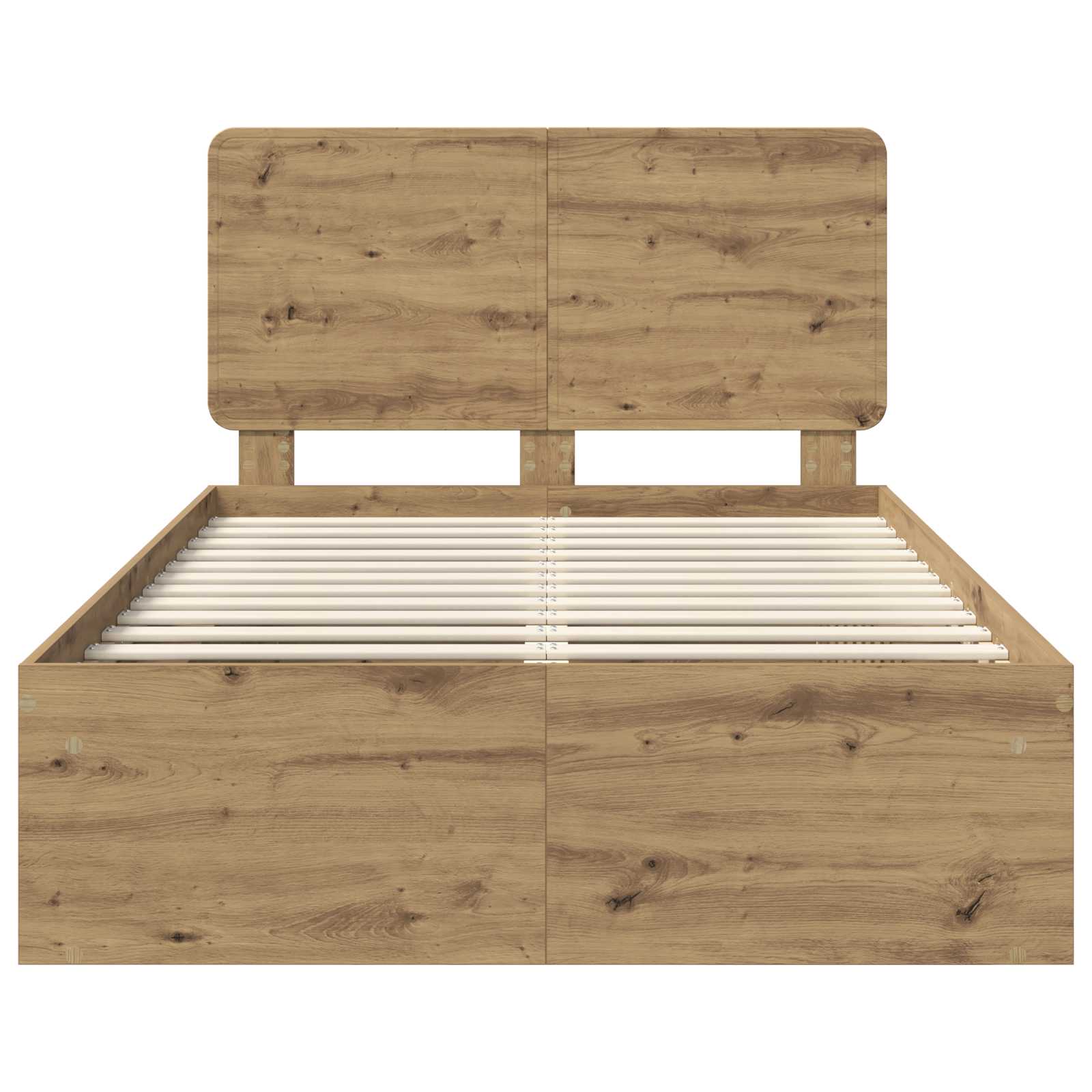 vidaXL Ramka łóżka Dąb rzemieślniczy 120 x 190 cm Lite drewno sosnowe