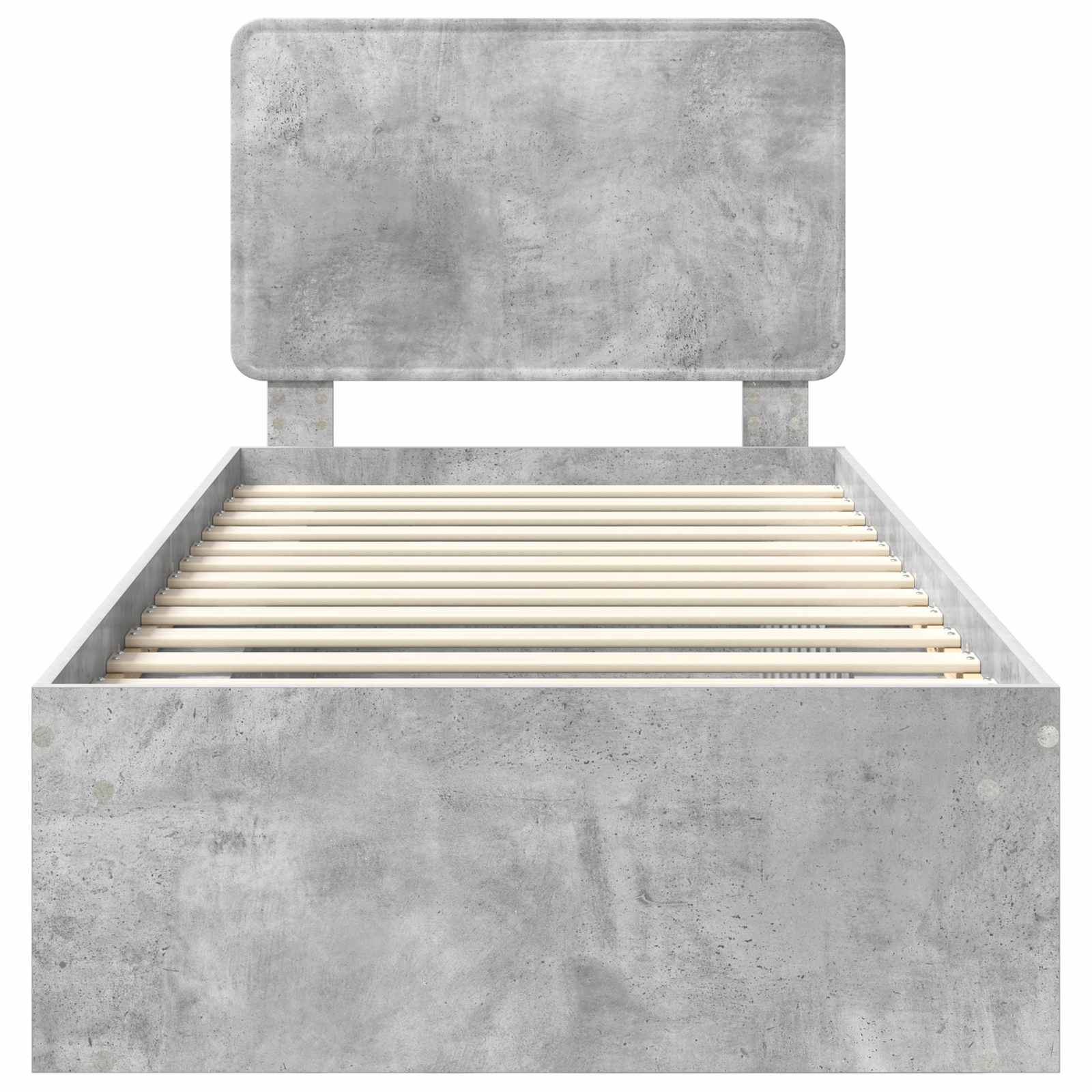 vidaXL Ramka łóżka Betonowy 90 x 200 cm Lite drewno sosnowe