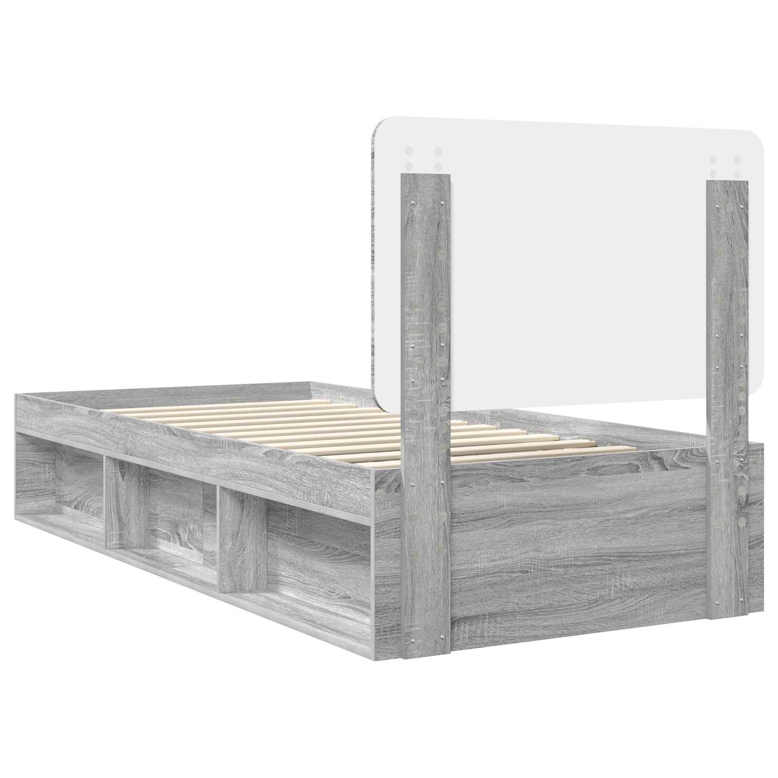 vidaXL Ramka łóżka Szary Sonoma 90 x 200 cm Lite drewno sosnowe
