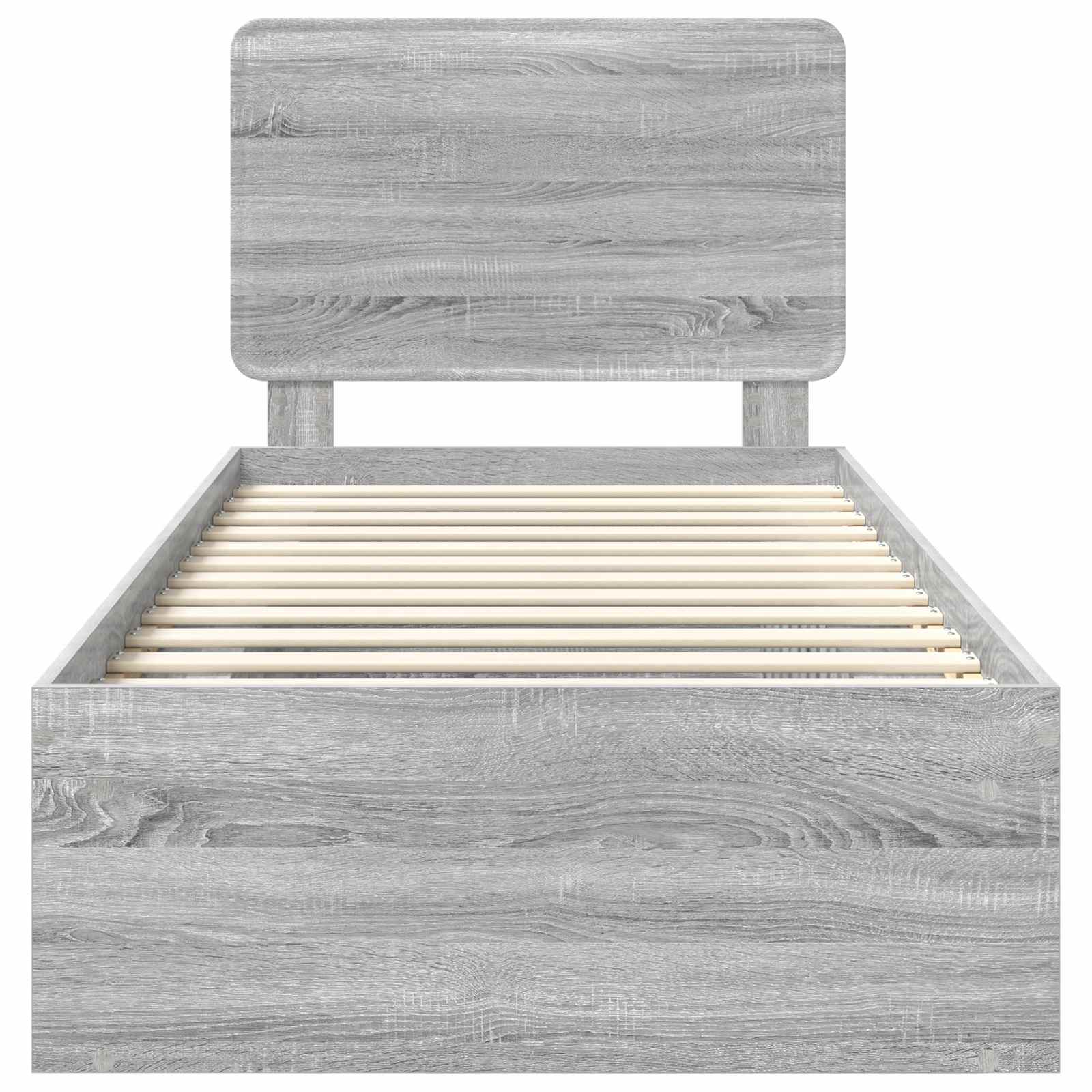 vidaXL Ramka łóżka Szary Sonoma 90 x 200 cm Lite drewno sosnowe