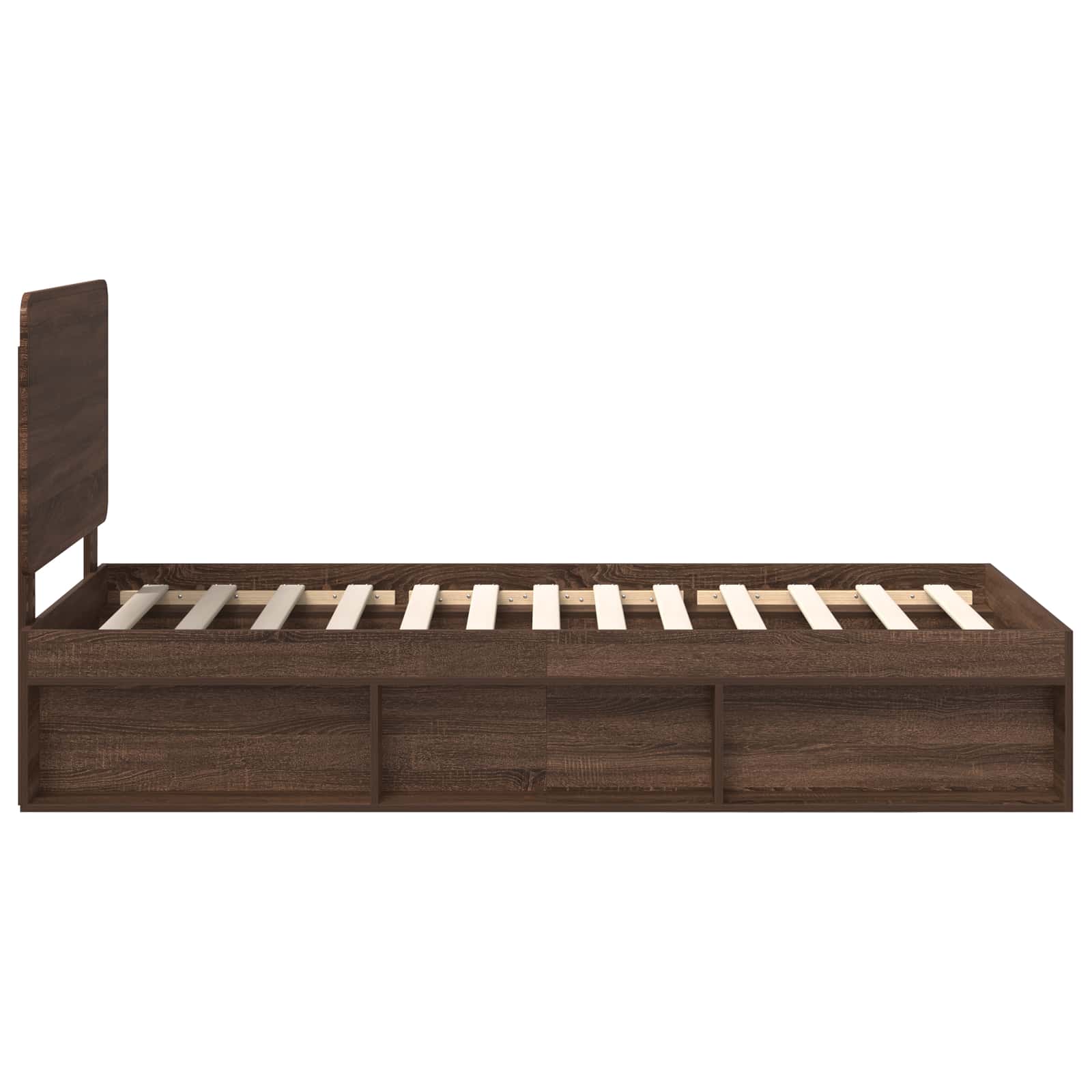 vidaXL Ramka łóżka Brązowy dąb 90 x 190 cm Lite drewno sosnowe