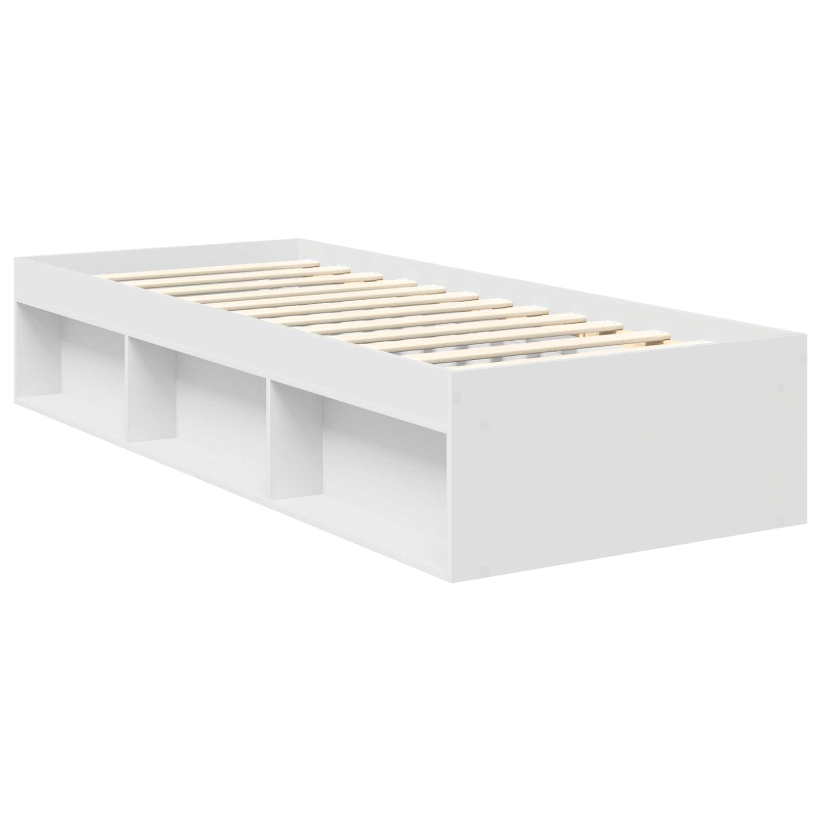 vidaXL Ramka łóżka Z zagłówkiem Biały 75 x 190 cm Lite drewno sosnowe