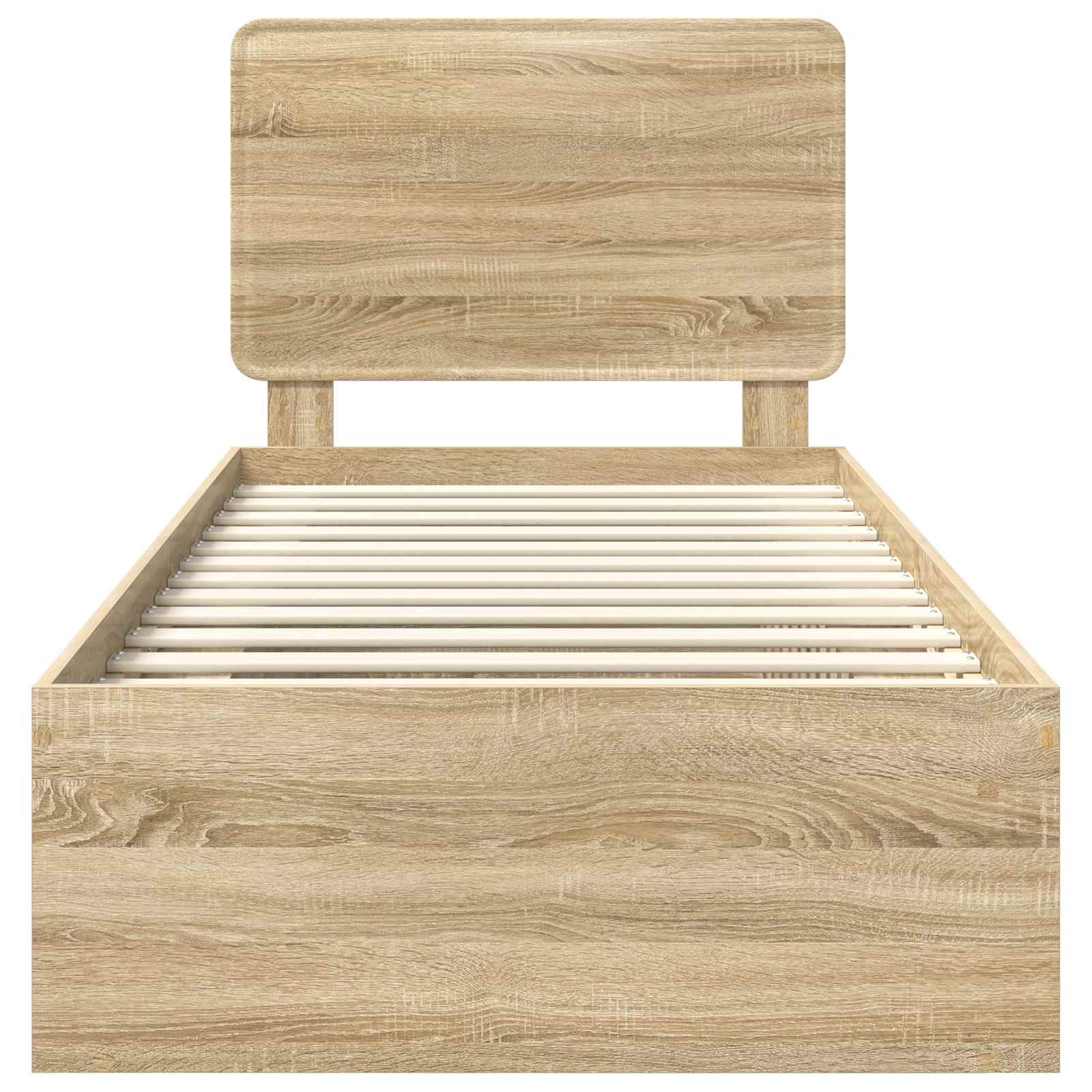 vidaXL Ramka łóżka Dąb Sonoma 75 x 190 cm Lite drewno sosnowe