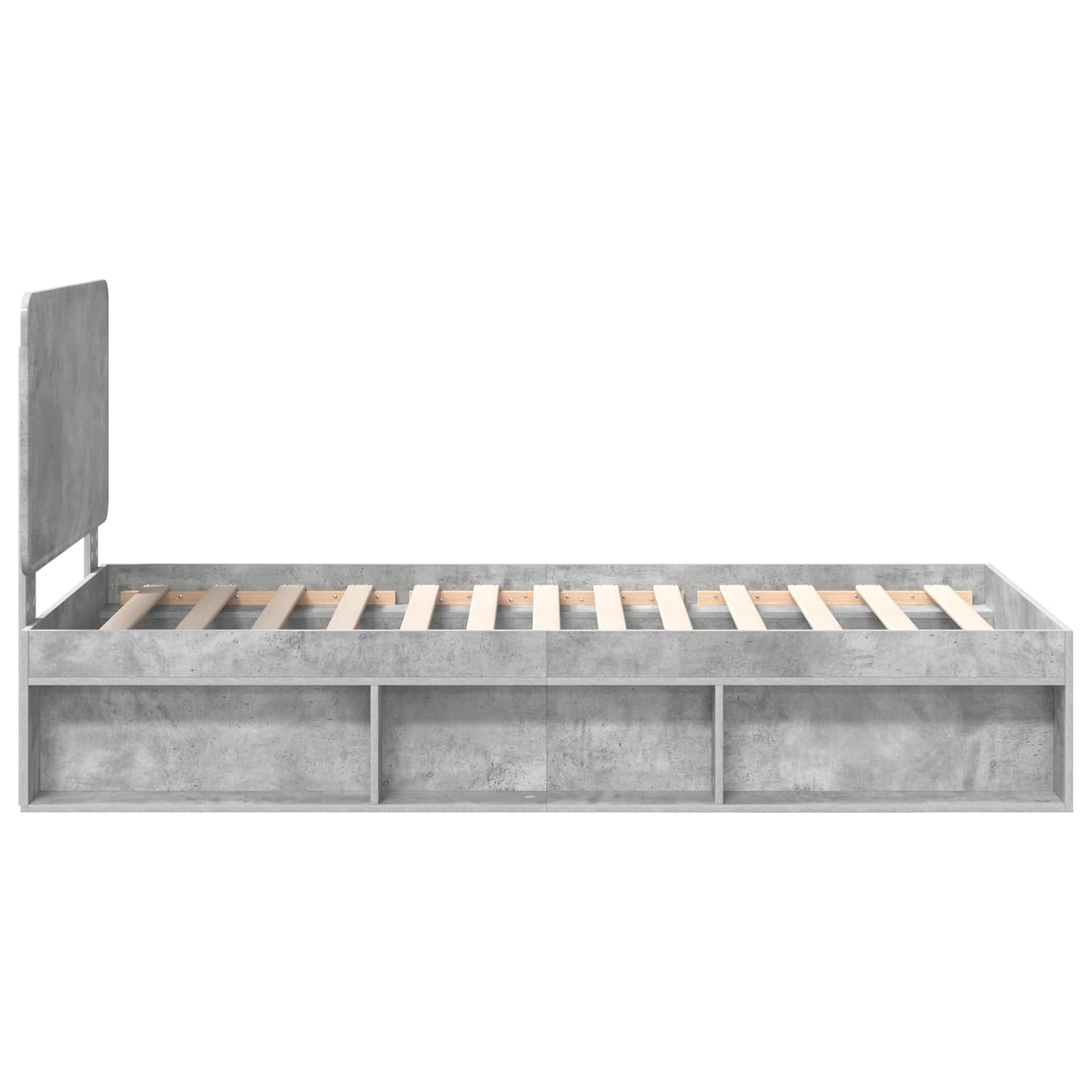 vidaXL Ramka łóżka Szary beton 75 x 190 cm Lite drewno sosnowe