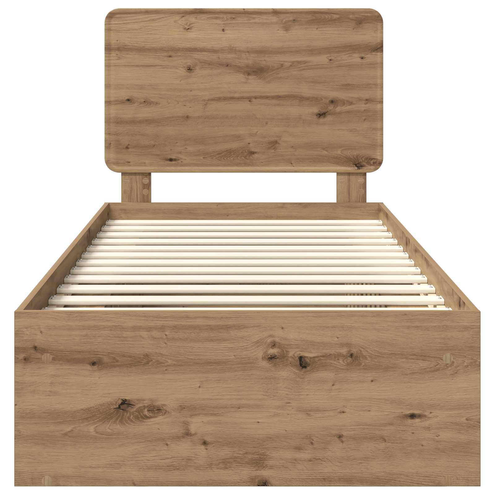 vidaXL Ramka łóżka Dąb rzemieślniczy 75 x 190 cm Lite drewno sosnowe