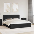 vidaXL Ramka łóżka z szufladą Czarny 200 x 200 cm Drewno inżynieryjne