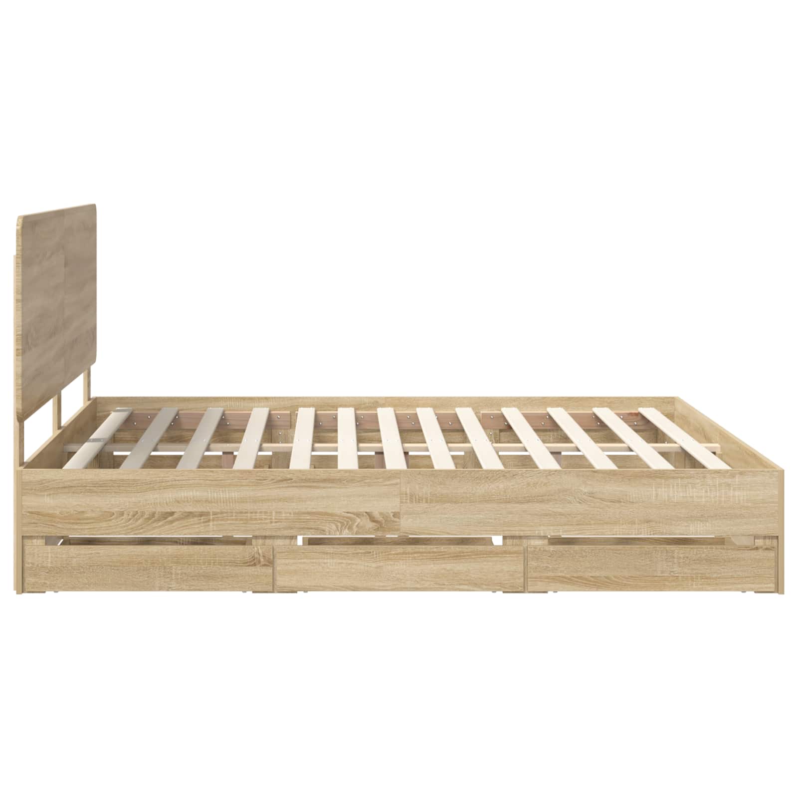 vidaXL Ramka łóżka Dąb Sonoma 200 x 200 cm Drewno inżynieryjne