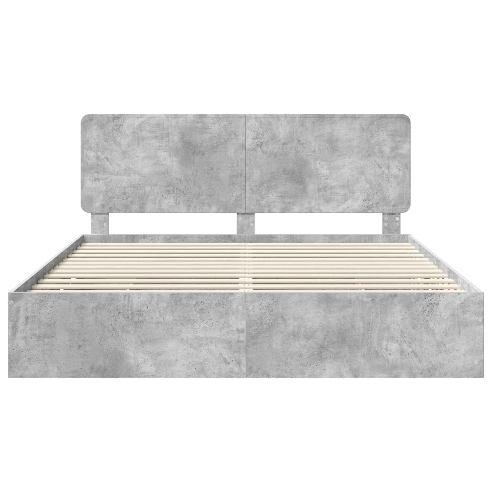 vidaXL Ramka łóżka Betonowy szary 200 x 200 cm Drewno inżynieryjne