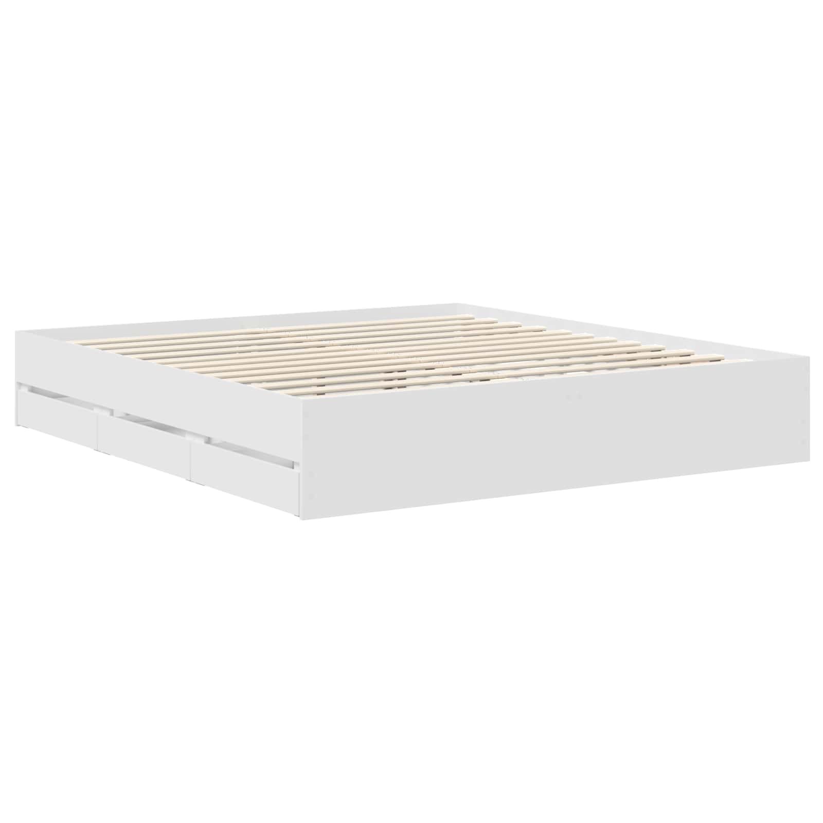 vidaXL Ramka łóżka z szufladą Biały 180 x 200 cm Drewno inżynieryjne