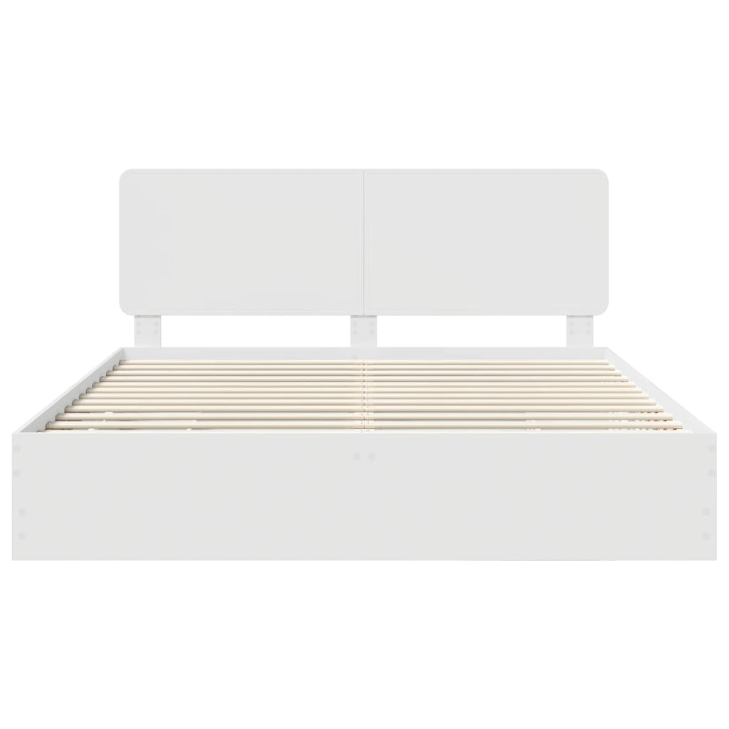 vidaXL Ramka łóżka z szufladą Biały 180 x 200 cm Drewno inżynieryjne