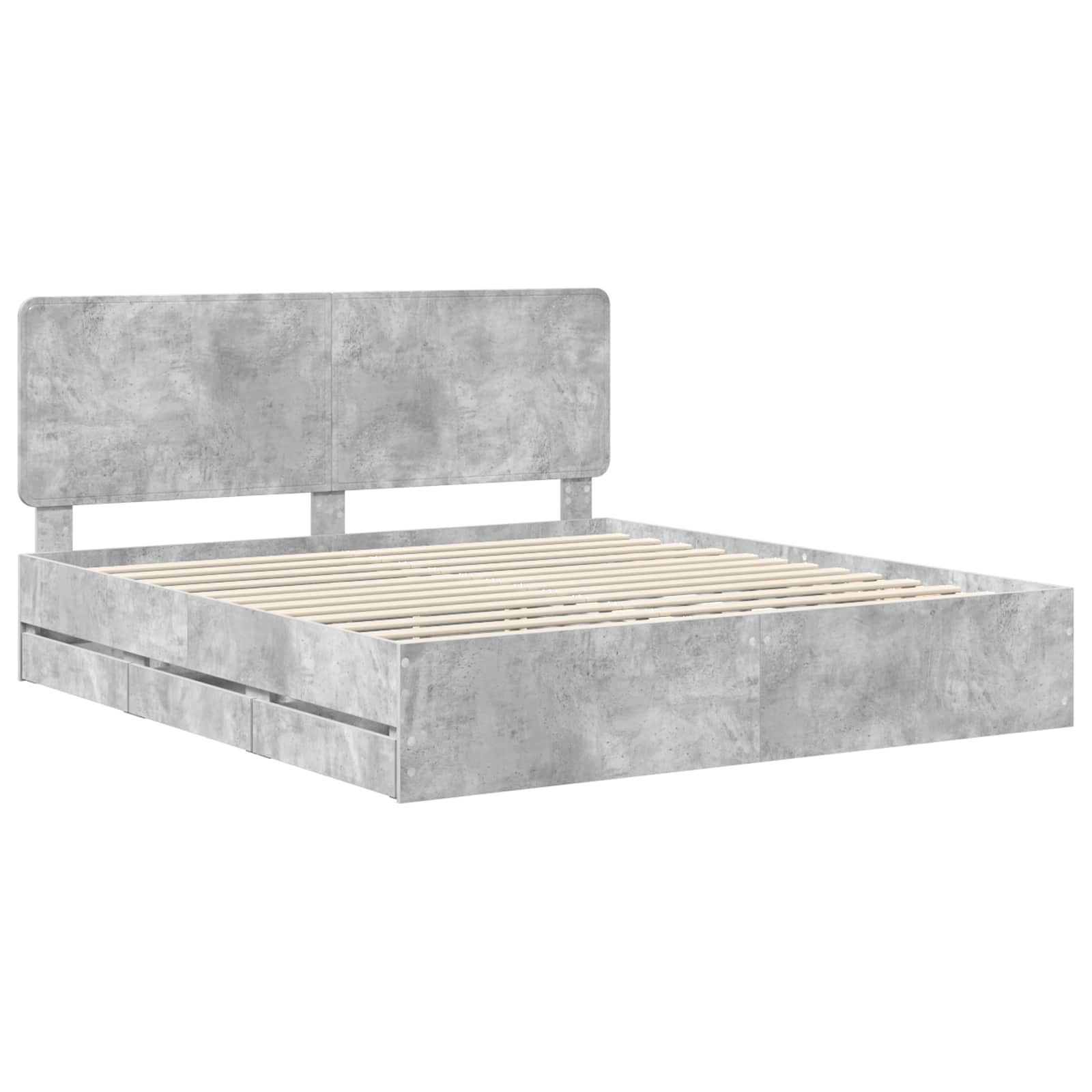 vidaXL Ramka łóżka Betonowy szary 180 x 200 cm Drewno inżynieryjne