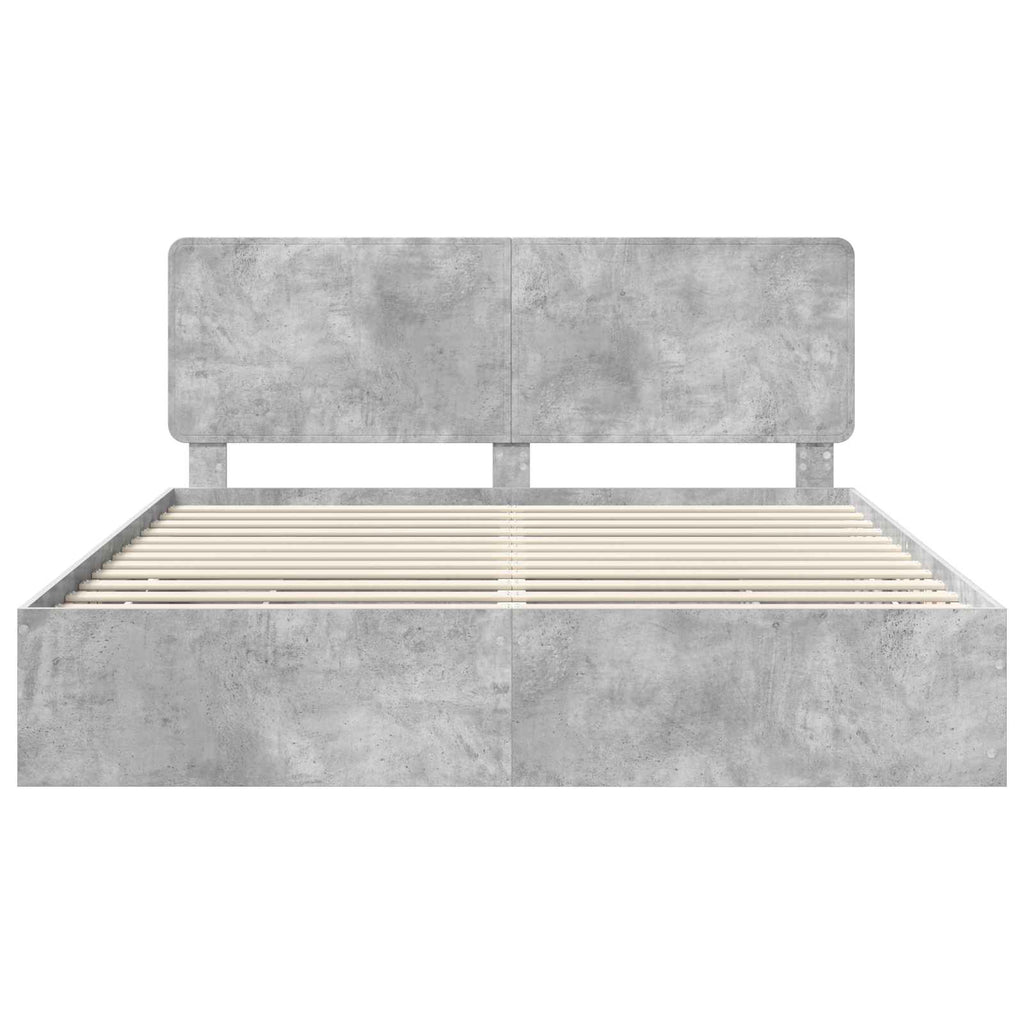 vidaXL Ramka łóżka Betonowy szary 180 x 200 cm Drewno inżynieryjne