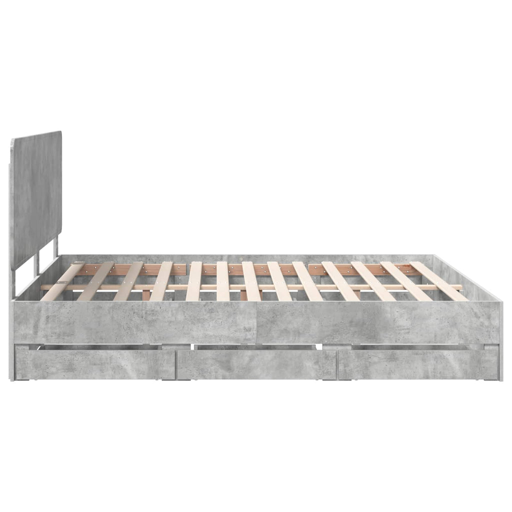 vidaXL Ramka łóżka Betonowy szary 180 x 200 cm Drewno inżynieryjne