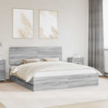 vidaXL Ramka łóżka Szary Sonoma 180 x 200 cm Drewno inżynieryjne