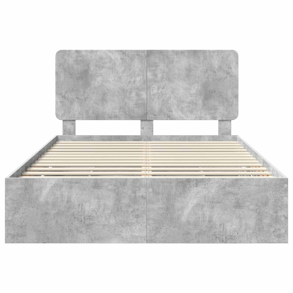 vidaXL Ramka łóżka Betonowy szary 160 x 200 cm Drewno inżynieryjne