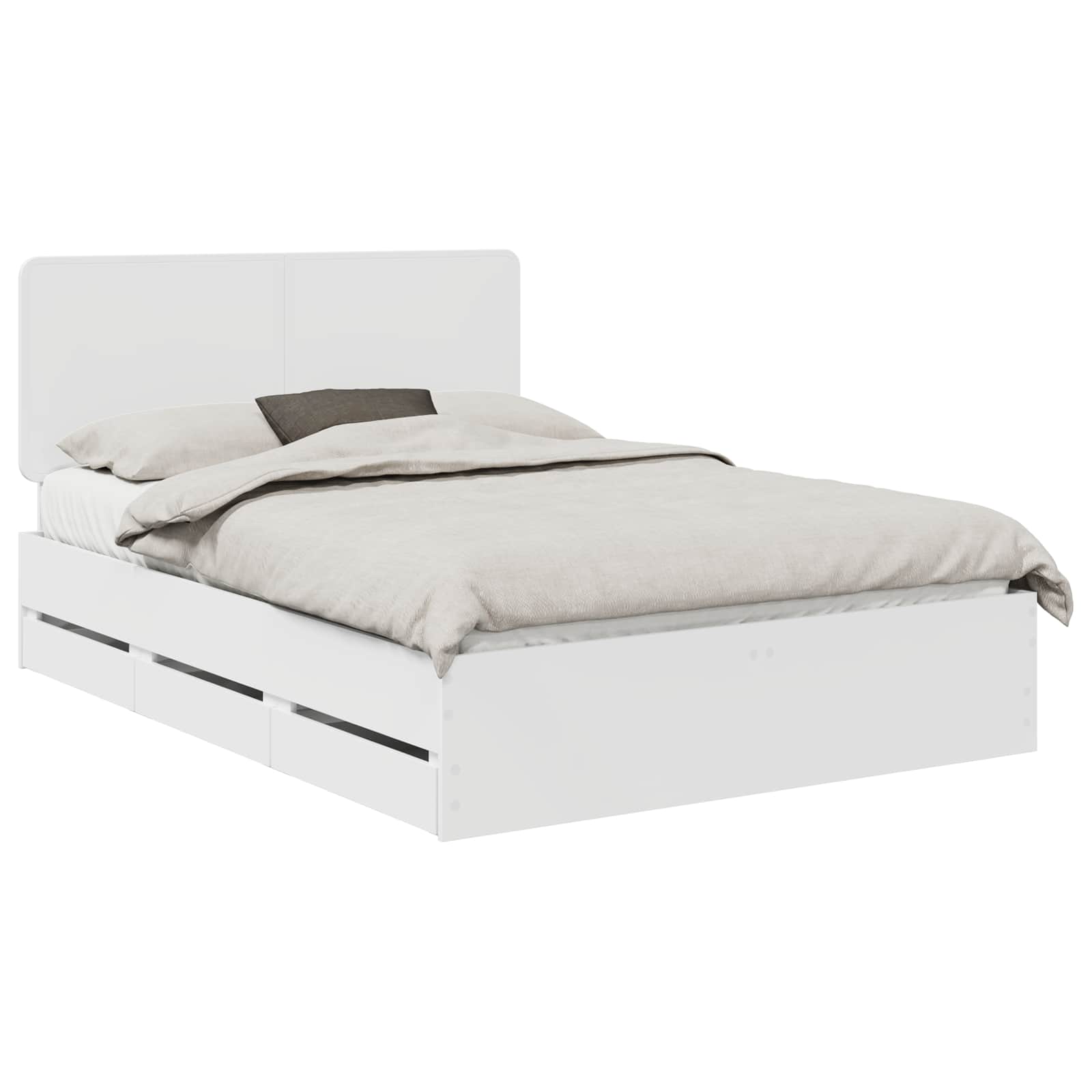 vidaXL Ramka łóżka z szufladą Biały 150 x 200 cm Drewno inżynieryjne