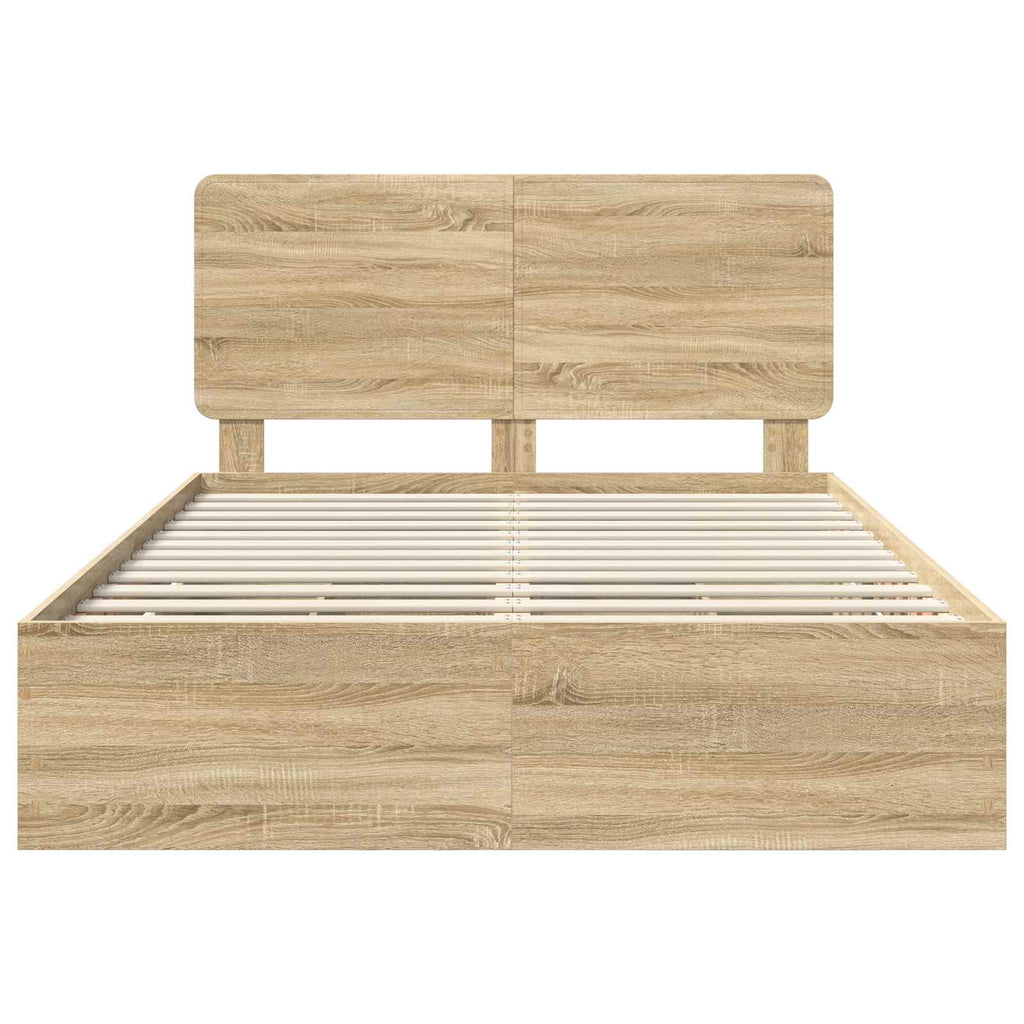 vidaXL Ramka łóżka Dąb Sonoma 150 x 200 cm Drewno inżynieryjne