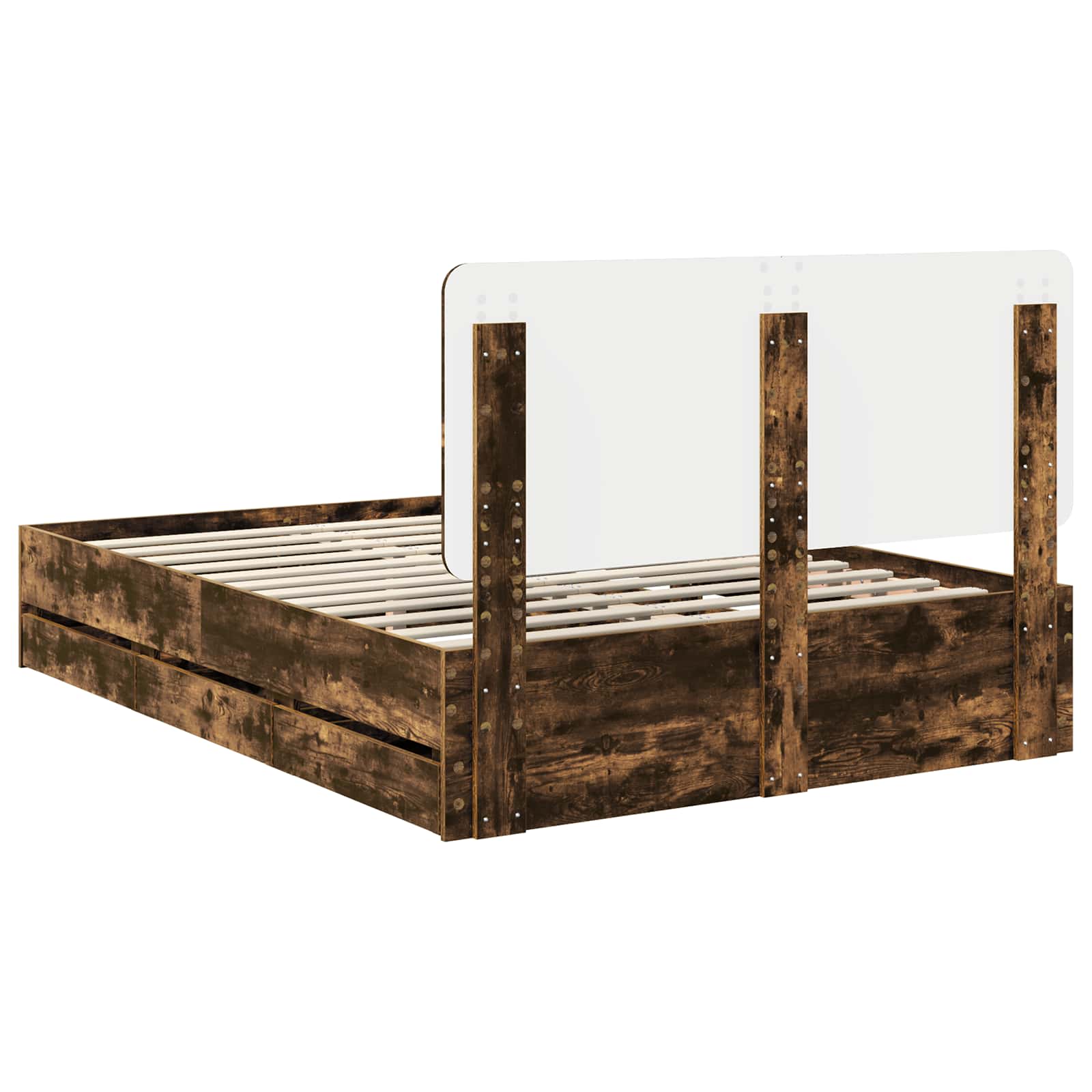 vidaXL Ramka łóżka Dąb wędzony 150 x 200 cm Drewno inżynieryjne