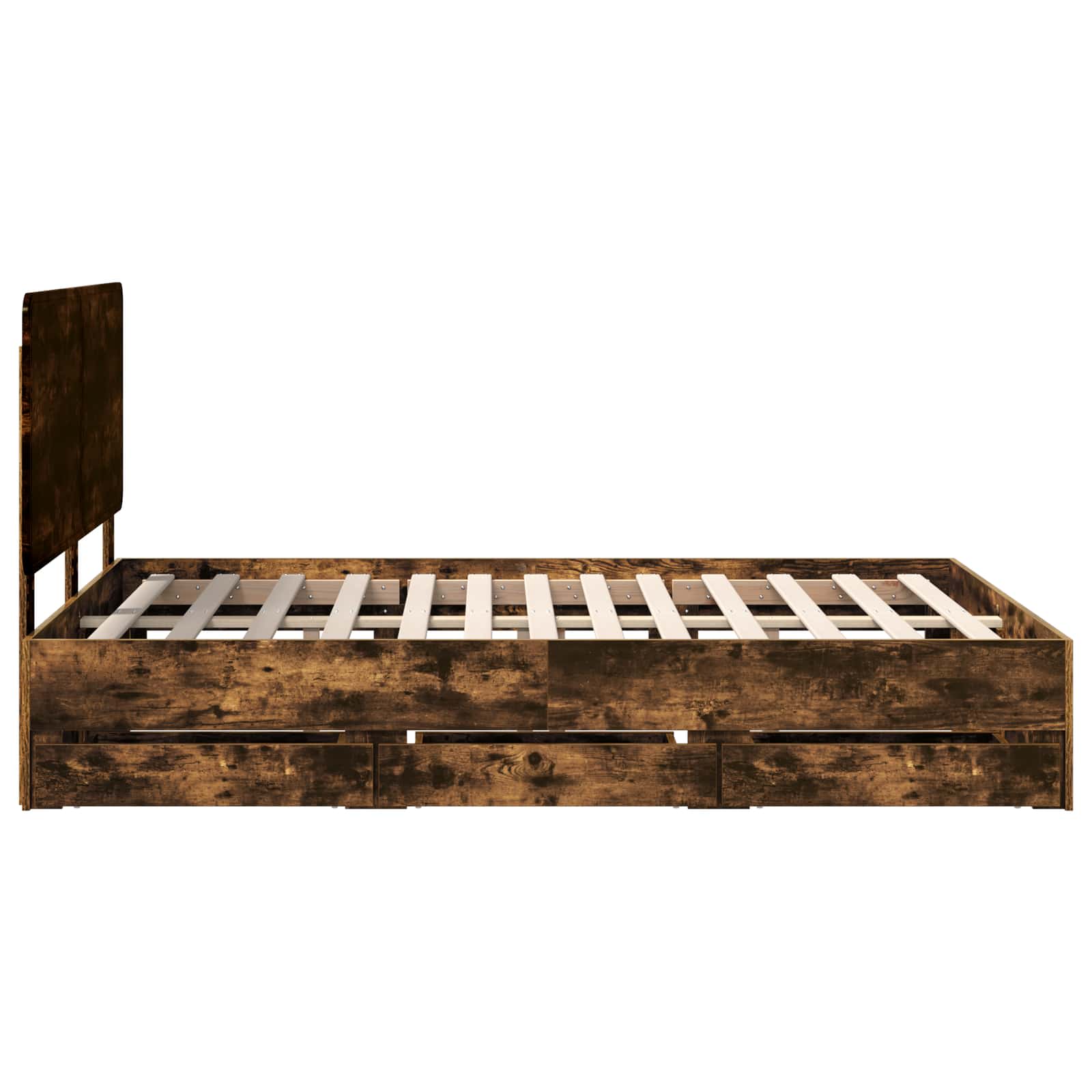 vidaXL Ramka łóżka Dąb wędzony 150 x 200 cm Drewno inżynieryjne