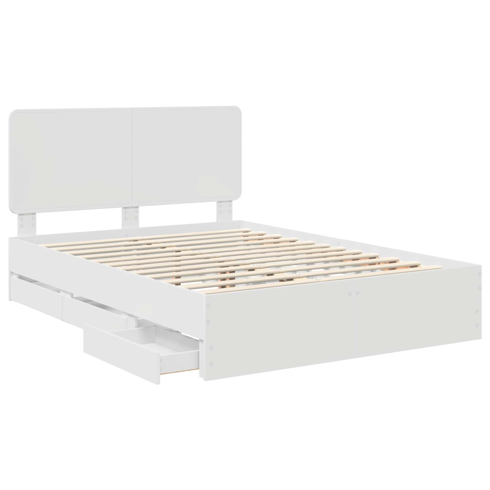 vidaXL Ramka łóżka z szufladą Biały 140 x 190 cm Drewno inżynieryjne
