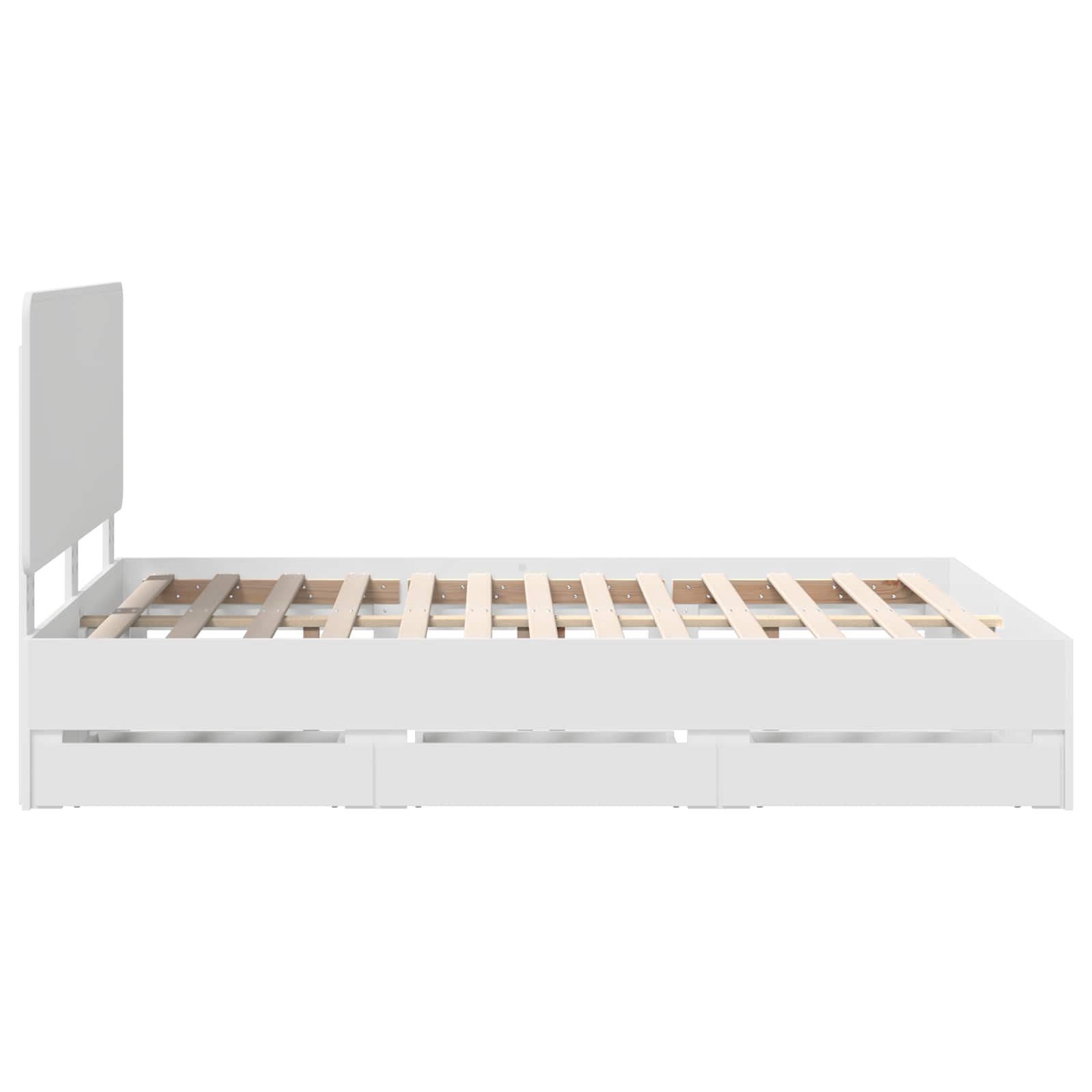 vidaXL Ramka łóżka z szufladą Biały 140 x 190 cm Drewno inżynieryjne