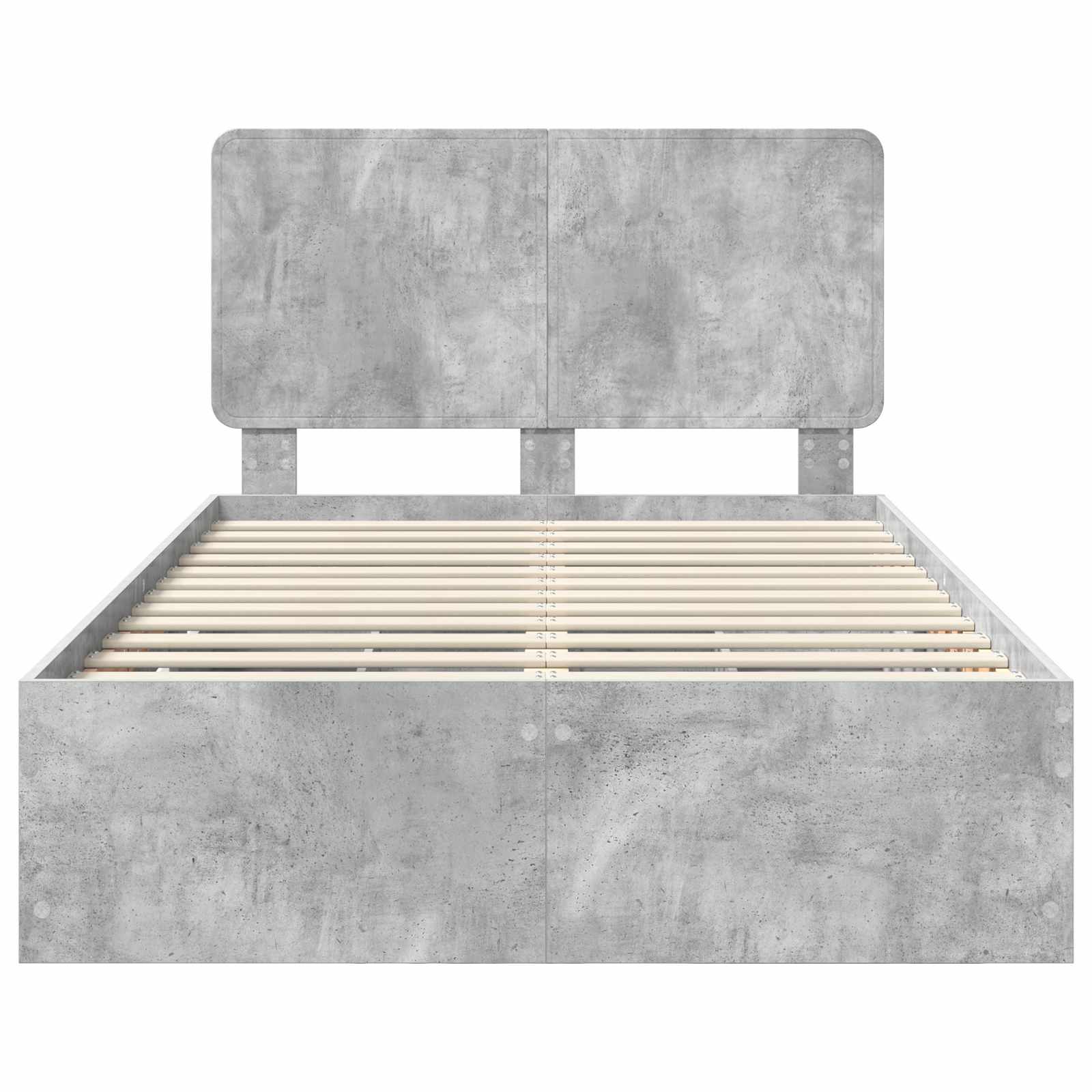 vidaXL Ramka łóżka Betonowy szary 135 x 190 cm Drewno inżynieryjne