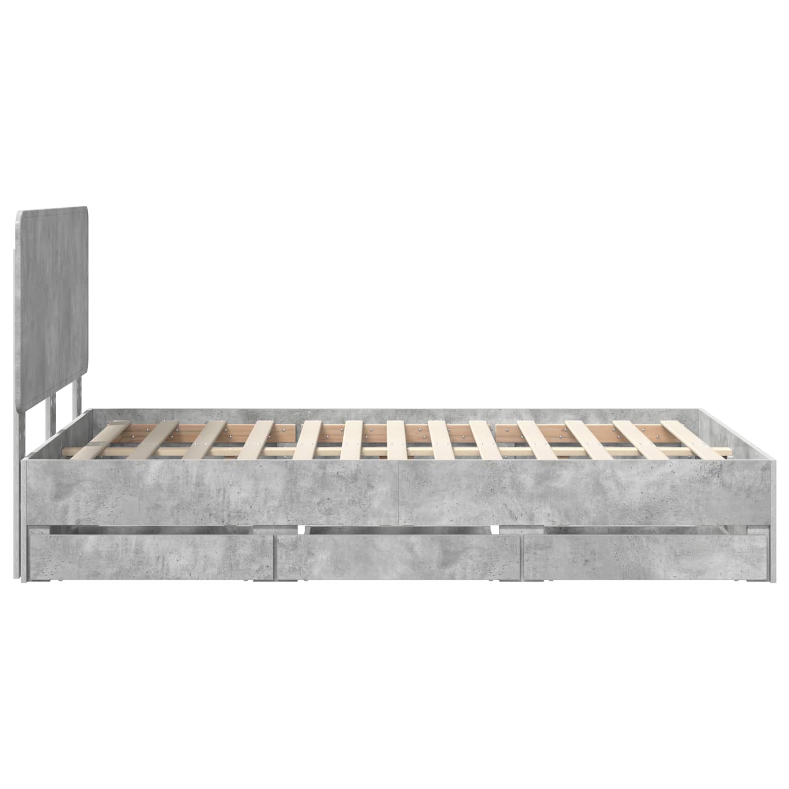 vidaXL Ramka łóżka Betonowy szary 135 x 190 cm Drewno inżynieryjne