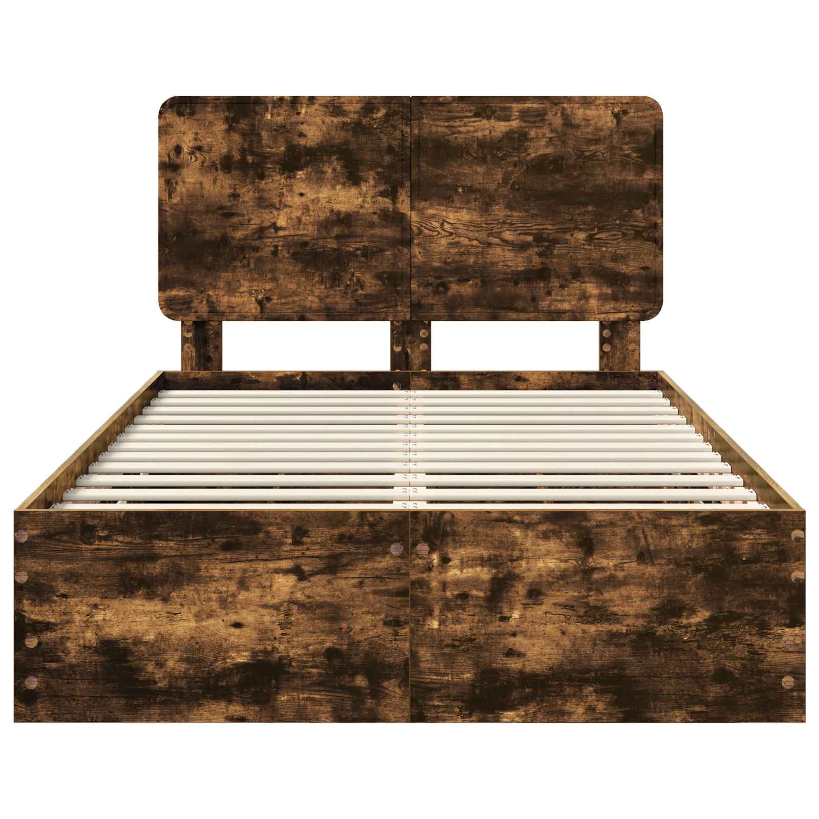 vidaXL Ramka łóżka Dąb wędzony 135 x 190 cm Drewno inżynieryjne