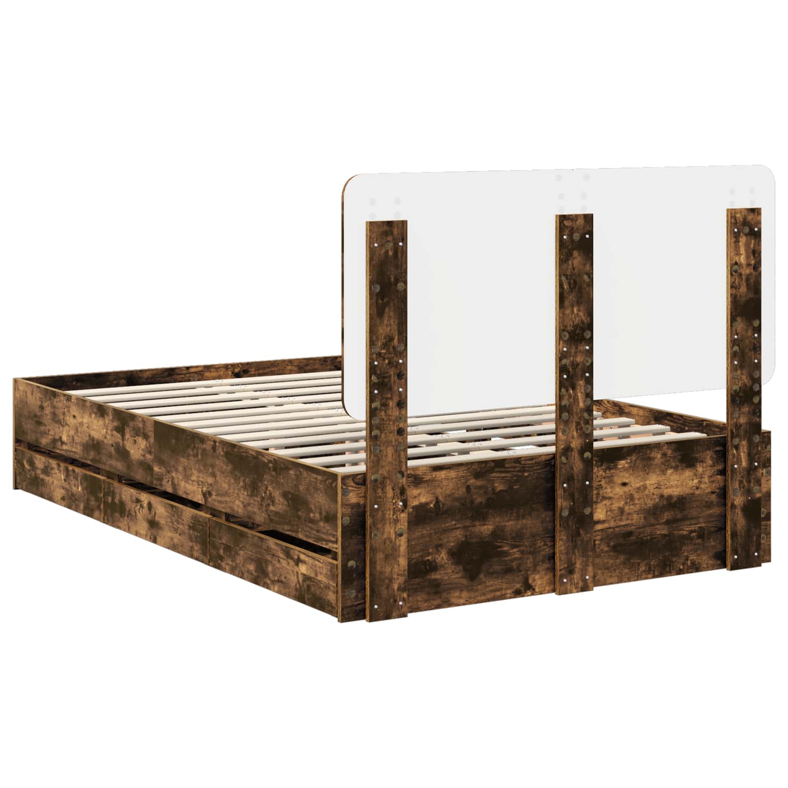 vidaXL Ramka łóżka Dąb wędzony 120 x 190 cm Drewno inżynieryjne