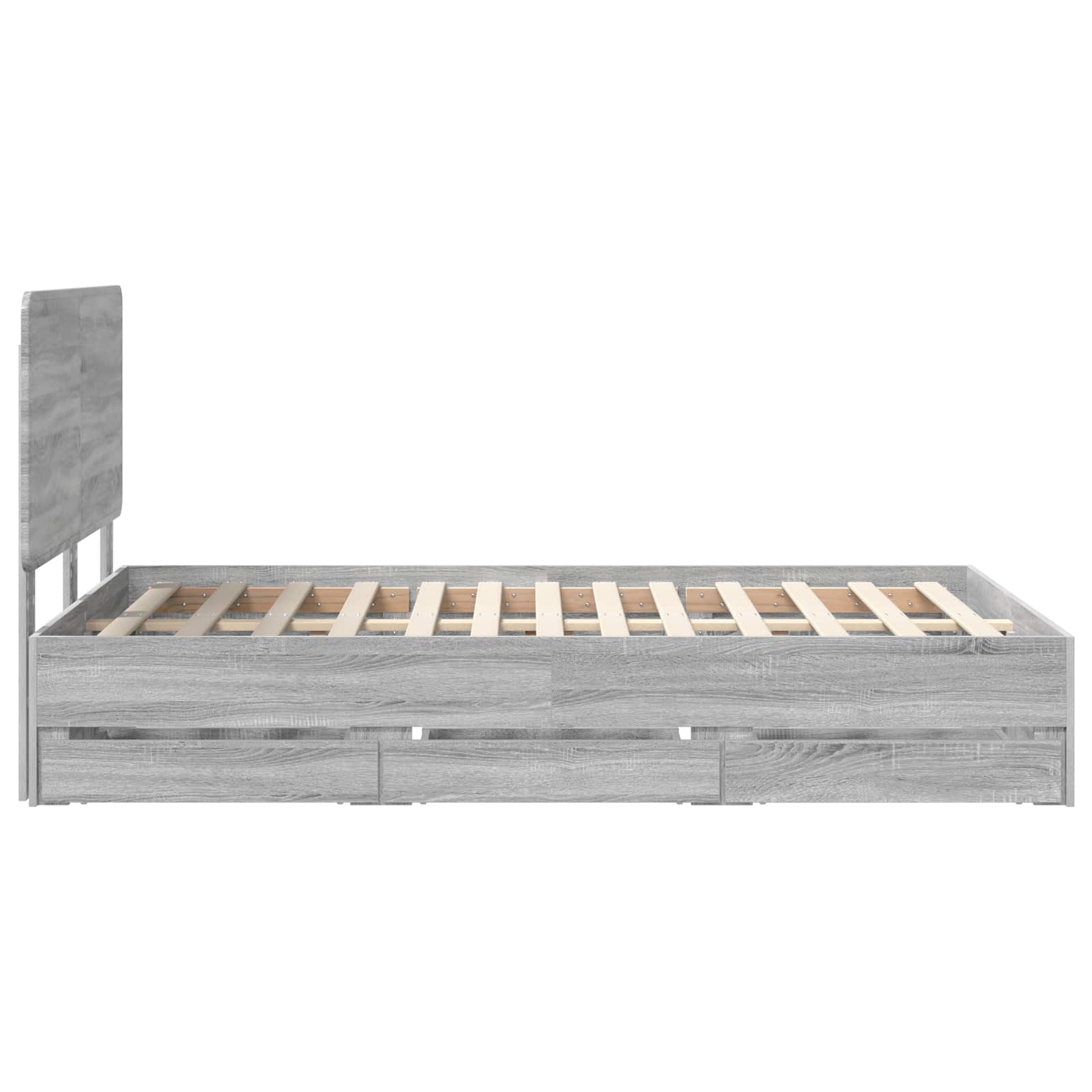 vidaXL Ramka łóżka Szary Sonoma 120 x 190 cm Drewno inżynieryjne