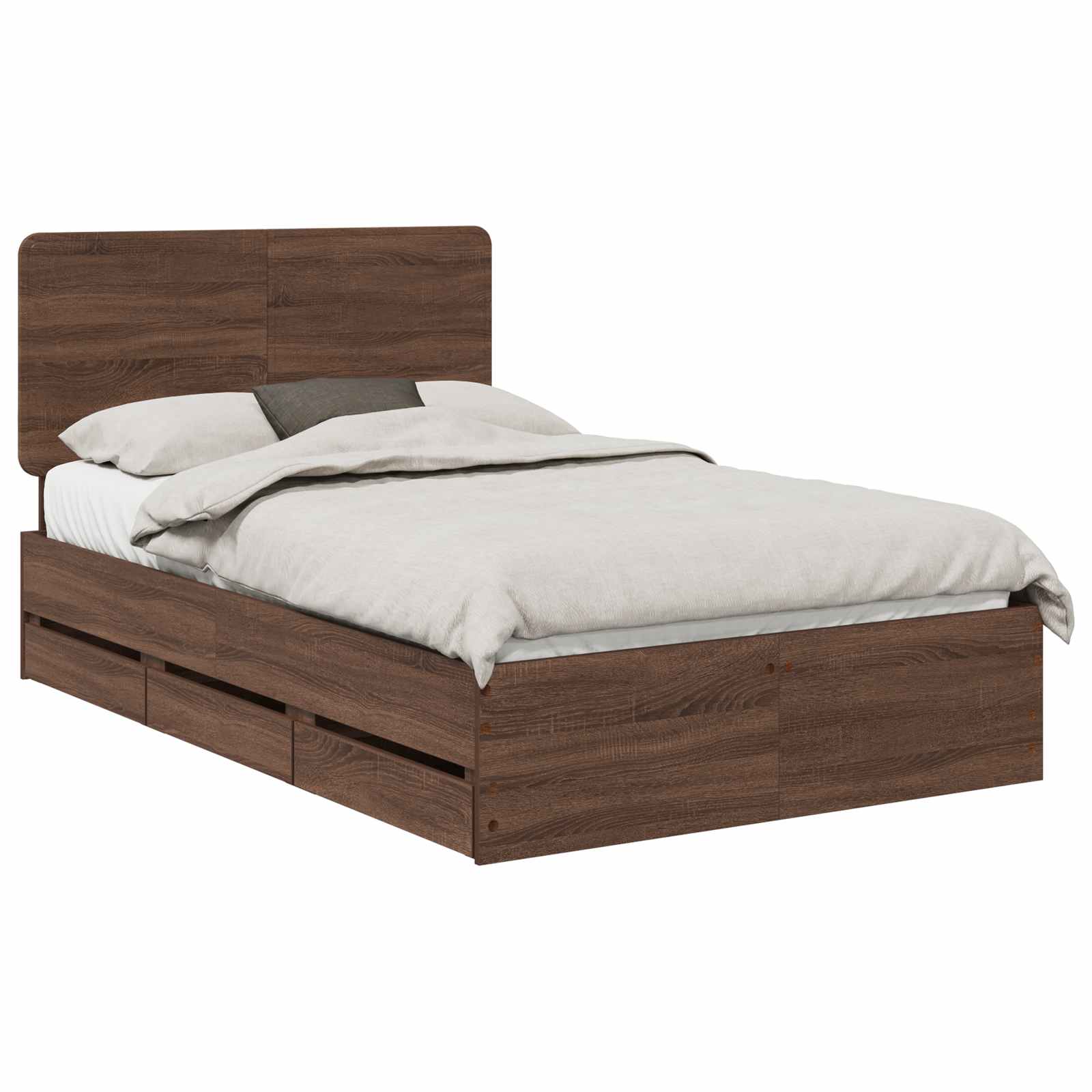vidaXL Ramka łóżka Brązowy dąb 120 x 190 cm Drewno inżynieryjne
