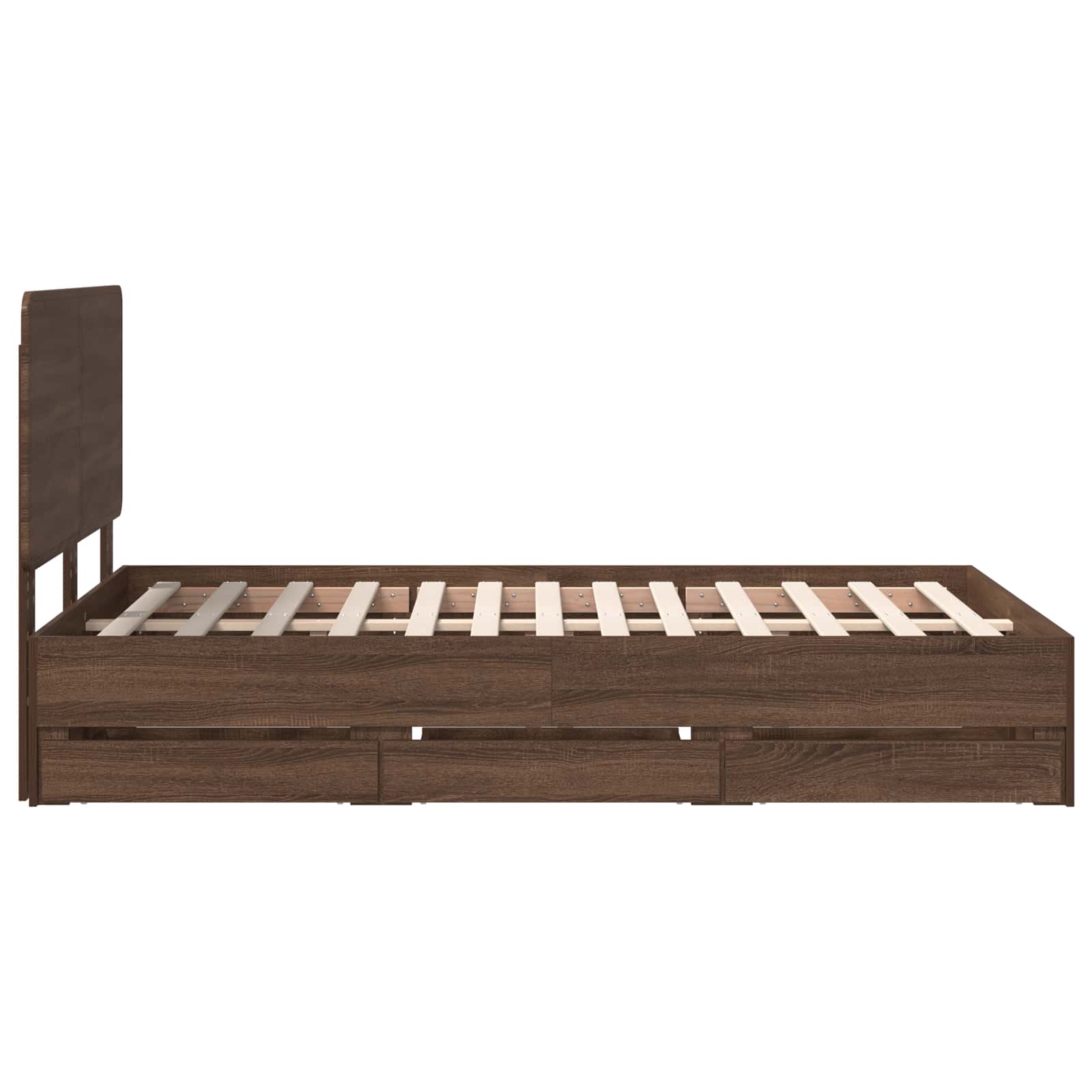 vidaXL Ramka łóżka Brązowy dąb 120 x 190 cm Drewno inżynieryjne