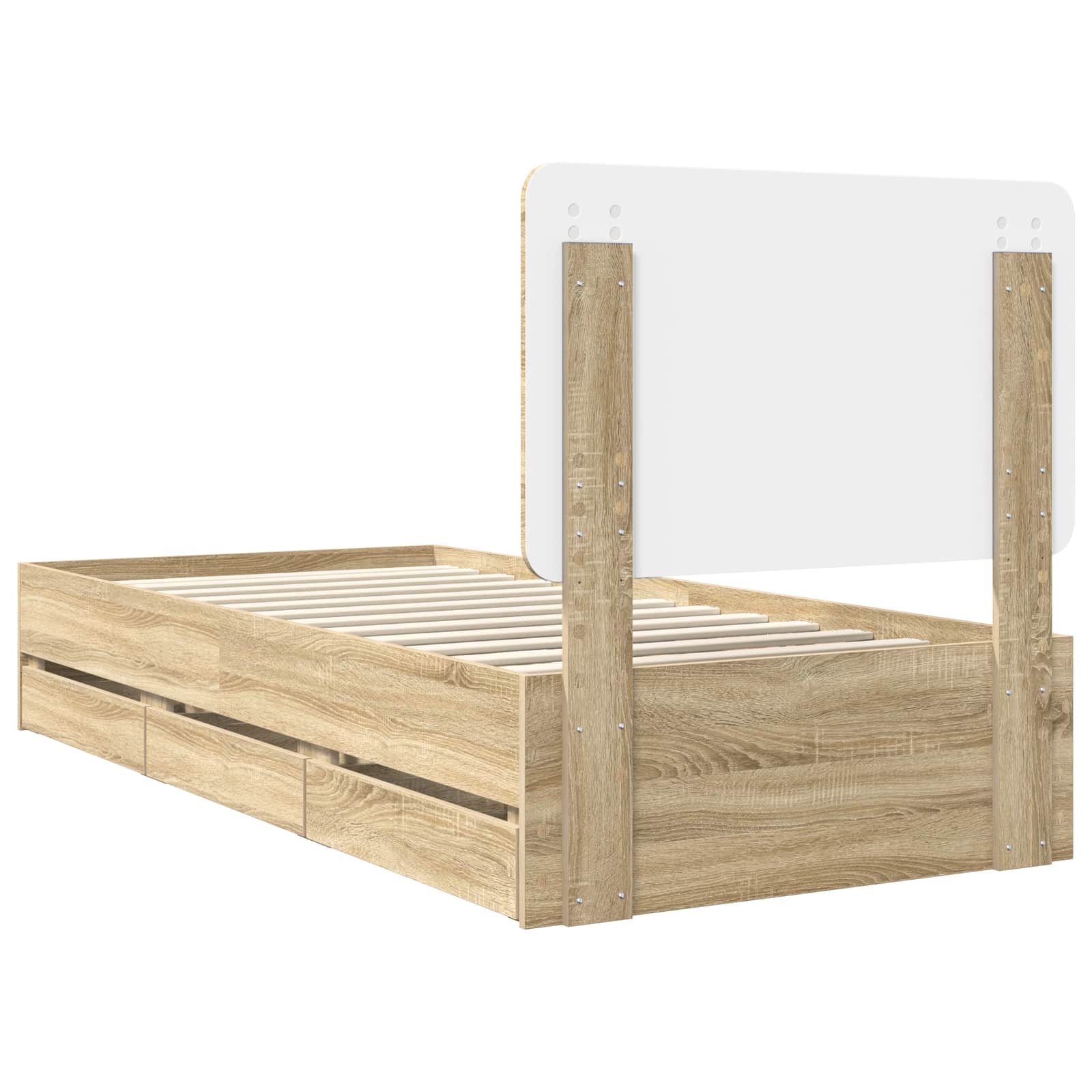 vidaXL Ramka łóżka Dąb Sonoma 100 x 200 cm Drewno inżynieryjne
