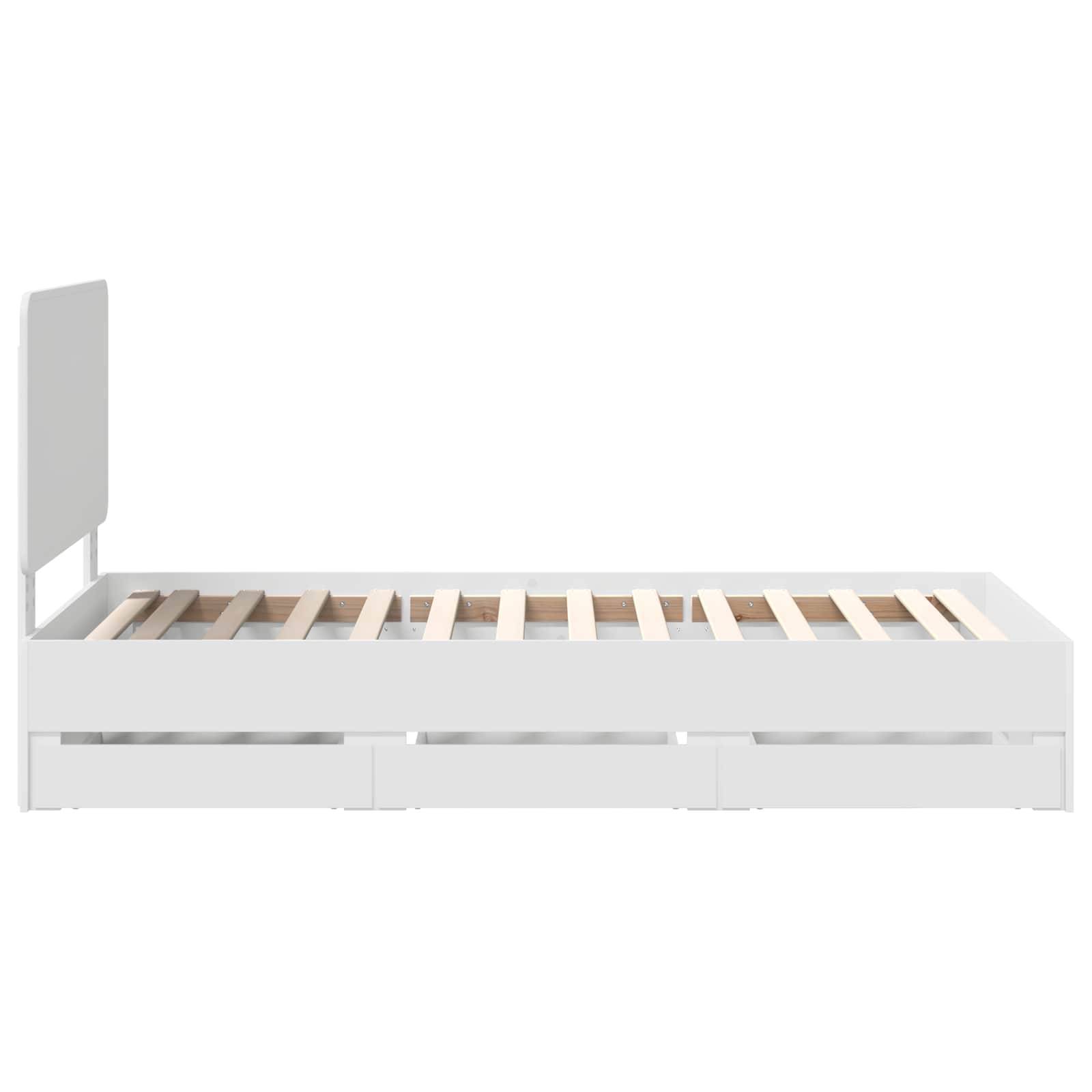 vidaXL Ramka łóżka z szufladą Biały 90 x 200 cm Drewno inżynieryjne