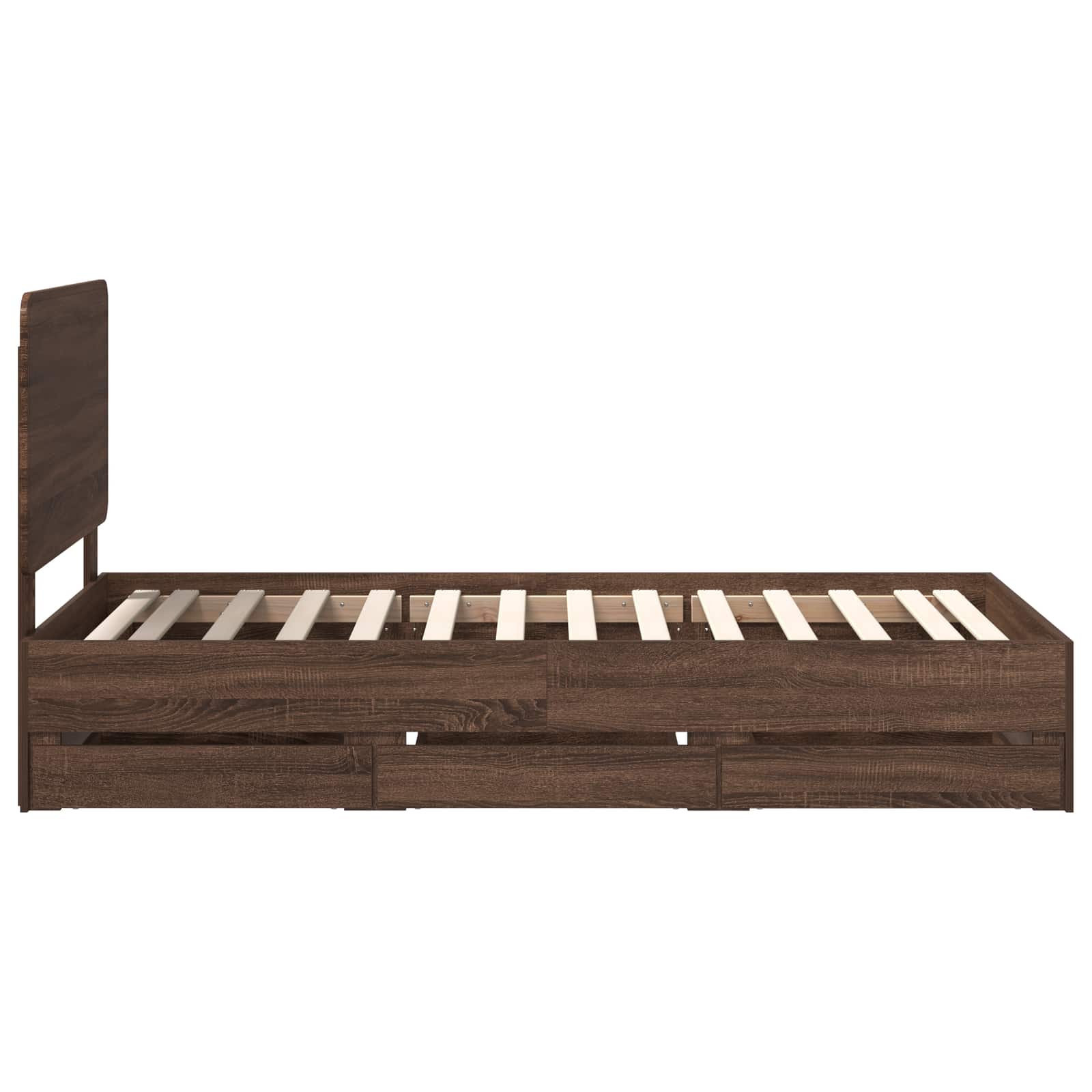 vidaXL Ramka łóżka Brązowy dąb 90 x 200 cm Drewno inżynieryjne