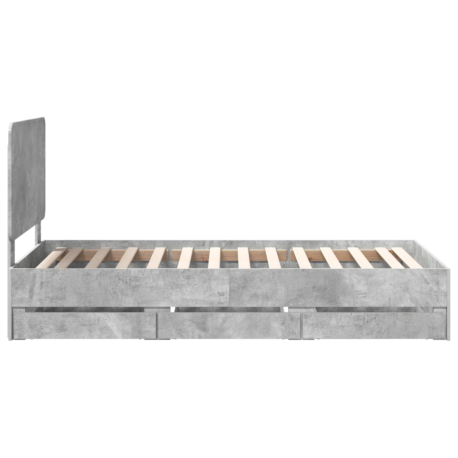 vidaXL Ramka łóżka Betonowy szary 90 x 190 cm Drewno inżynieryjne