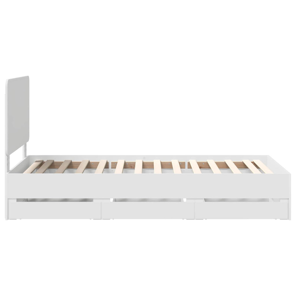 vidaXL Ramka łóżka z szufladą Biały 75 x 190 cm Drewno inżynieryjne