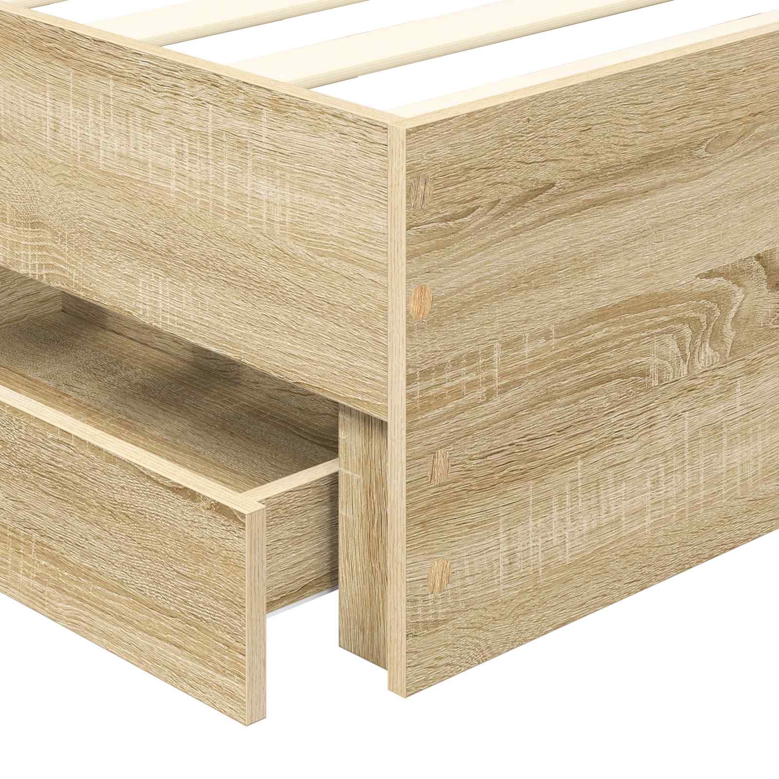 vidaXL Ramka łóżka Dąb Sonoma 75 x 190 cm Drewno inżynieryjne