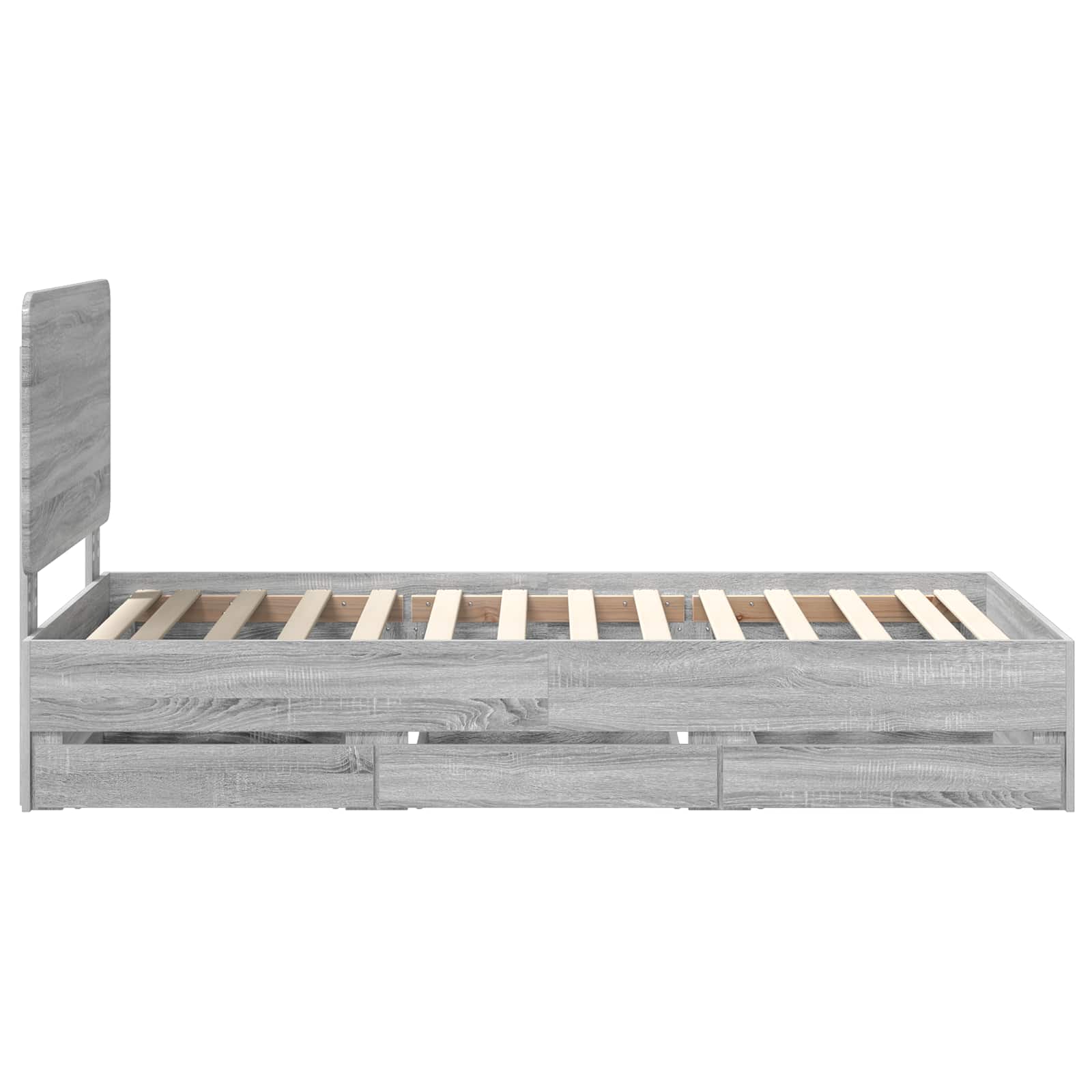 vidaXL Ramka łóżka Szary Sonoma 75 x 190 cm Drewno inżynieryjne