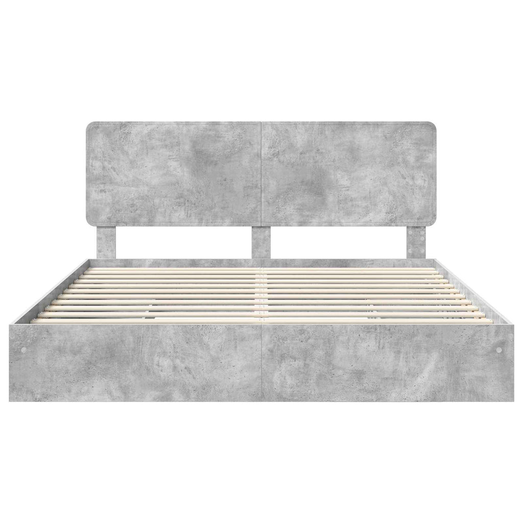 vidaXL Łóżko z miejscem do przechowywania Betonowy szary 200 x 200 cm