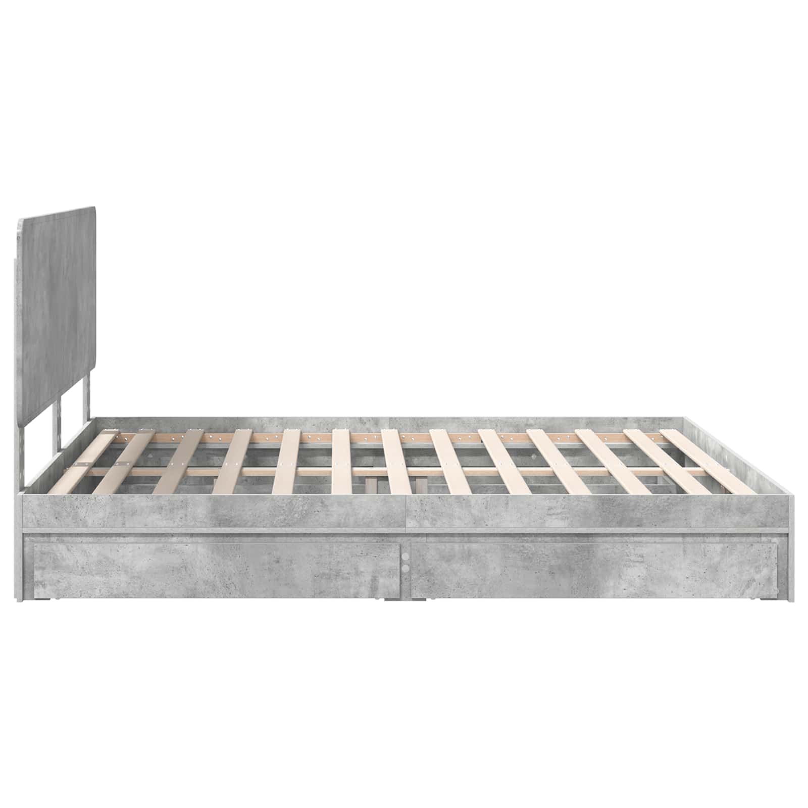 vidaXL Łóżko z miejscem do przechowywania Betonowy szary 200 x 200 cm