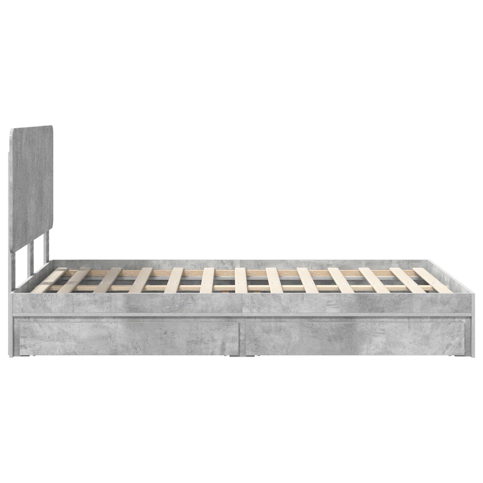 vidaXL Łóżko z miejscem do przechowywania Betonowy szary 135 x 190 cm
