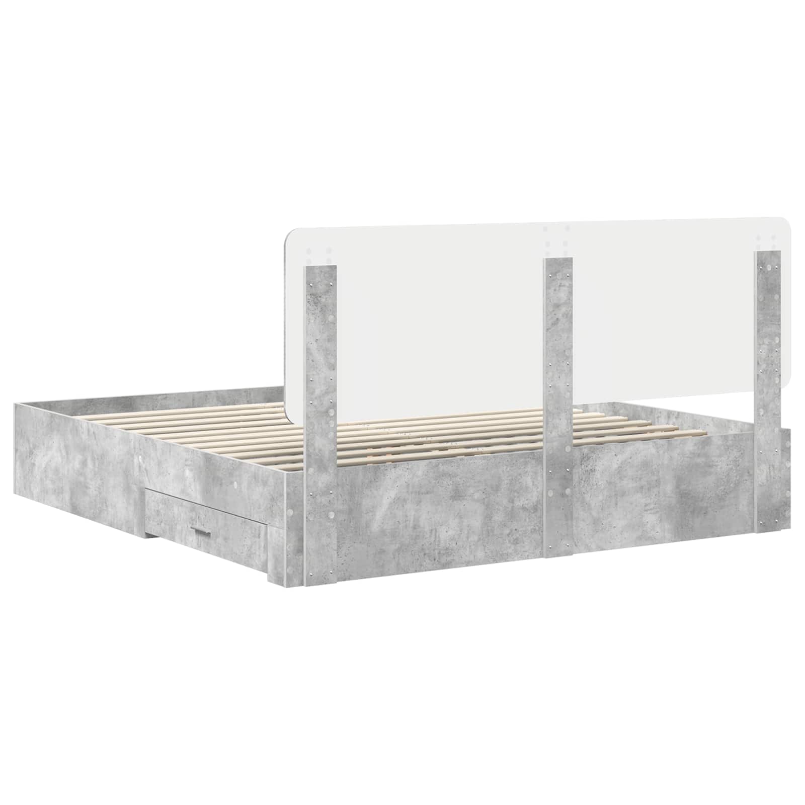 vidaXL Ramka łóżka Betonowy szary 200 x 200 cm Materiał drewnopochodny