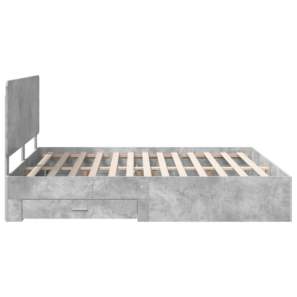vidaXL Ramka łóżka Betonowy szary 200 x 200 cm Materiał drewnopochodny