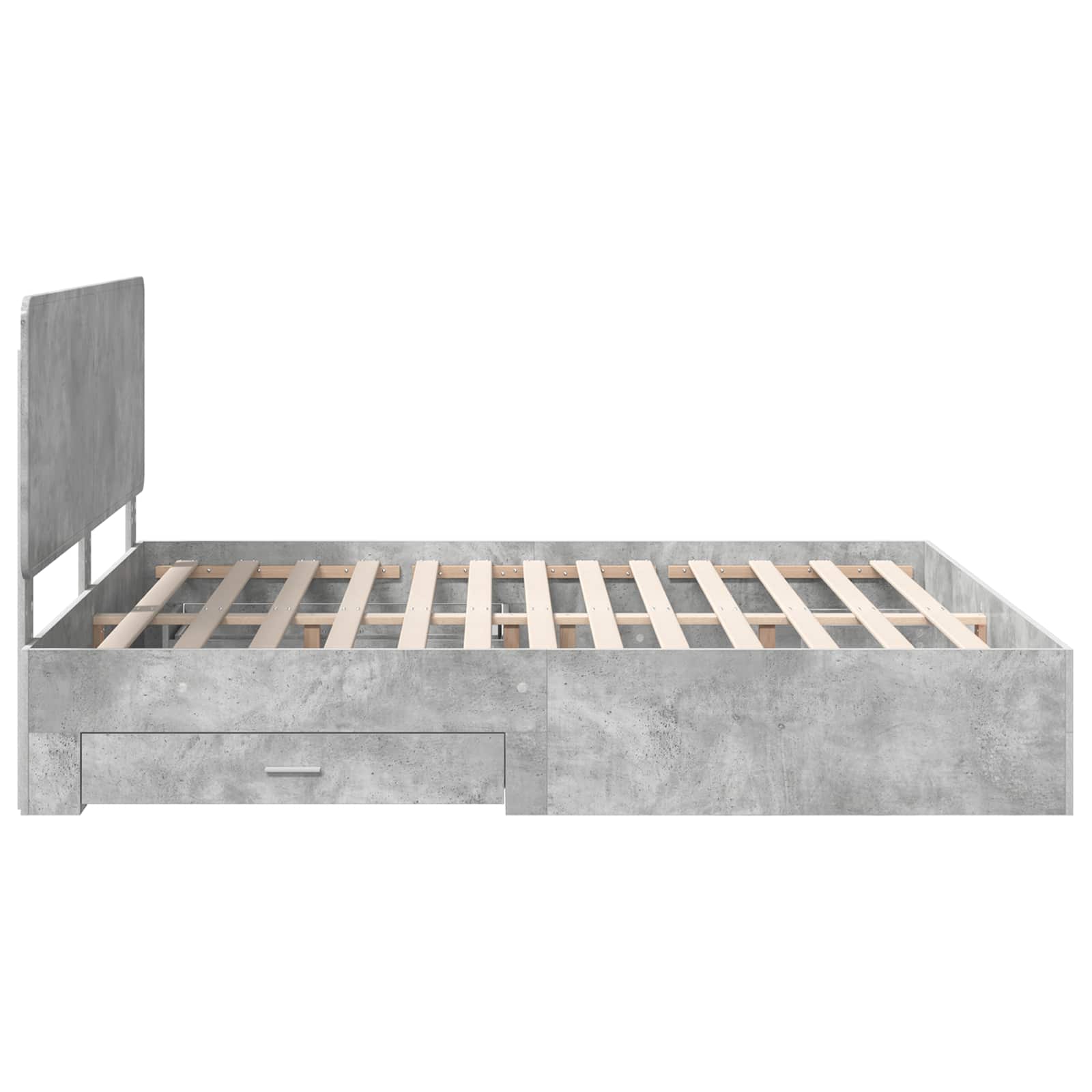 vidaXL Ramka łóżka Betonowy szary 200 x 200 cm Materiał drewnopochodny
